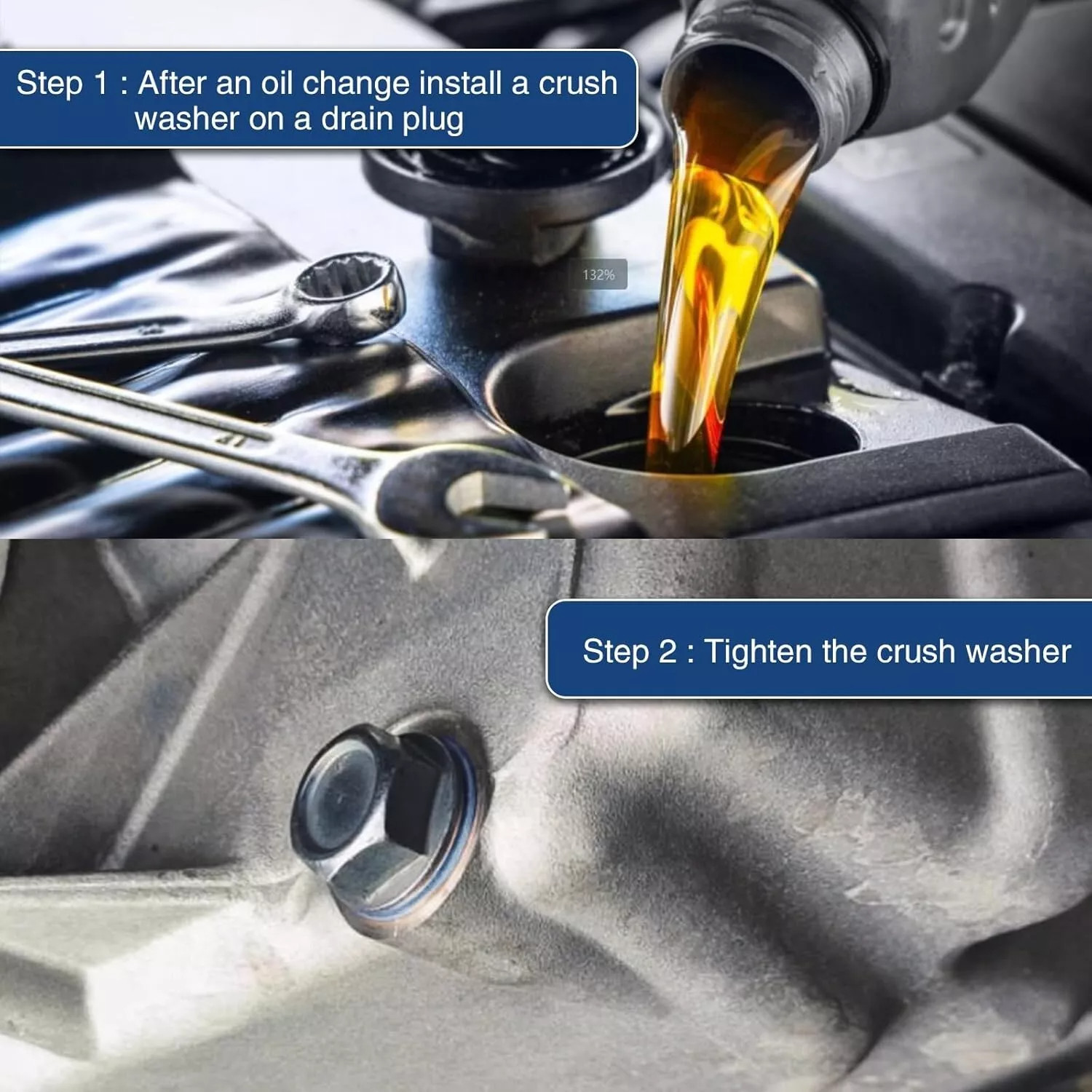 100PCS 12mm Oil Drain Plug Washer Gasket 90430-12031 For Toyota Lexus SCION US