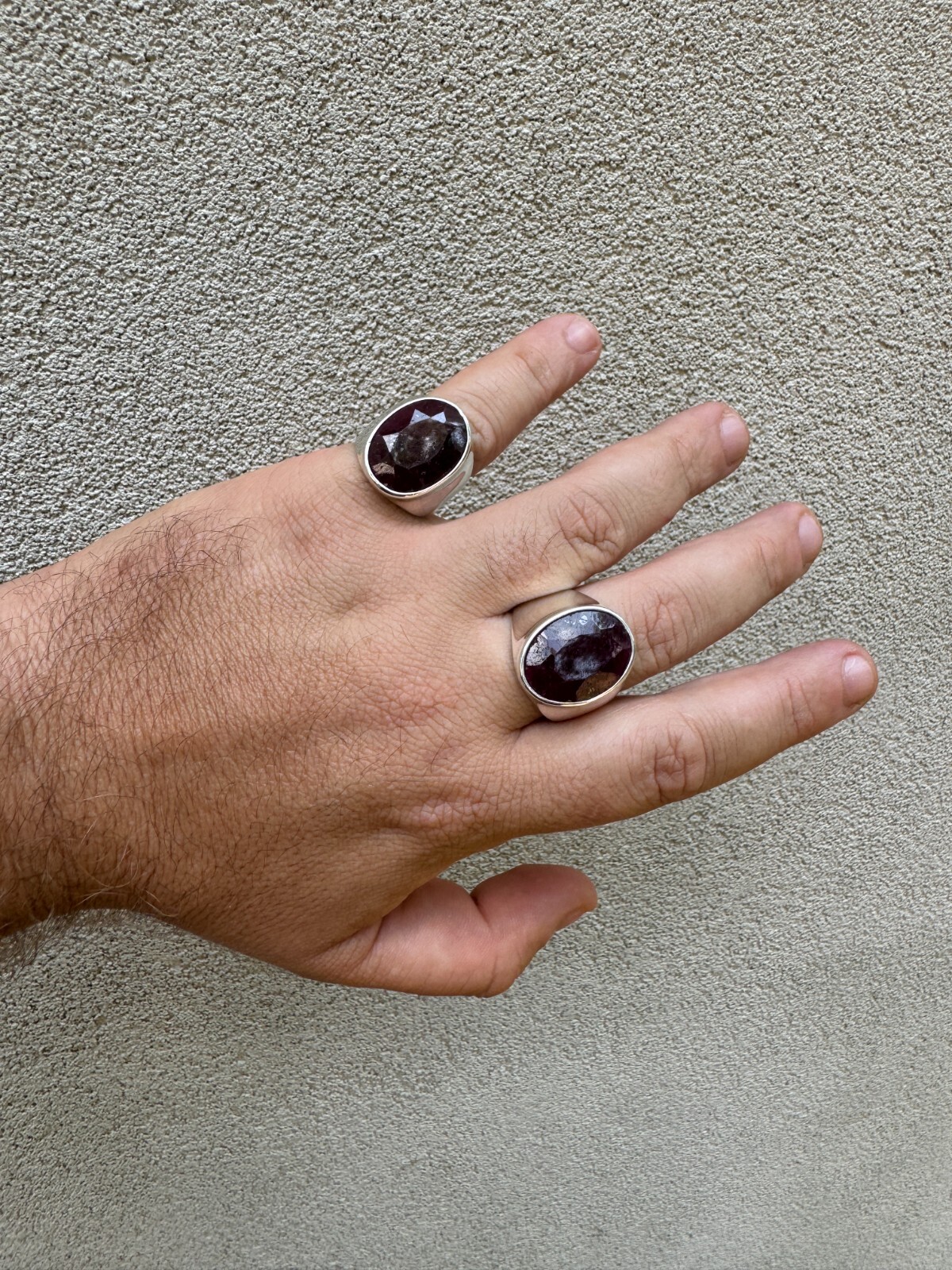 Large 18ct Genuine Ruby Mens Real Solid 925 Sterling Silver Oval Signet Ring