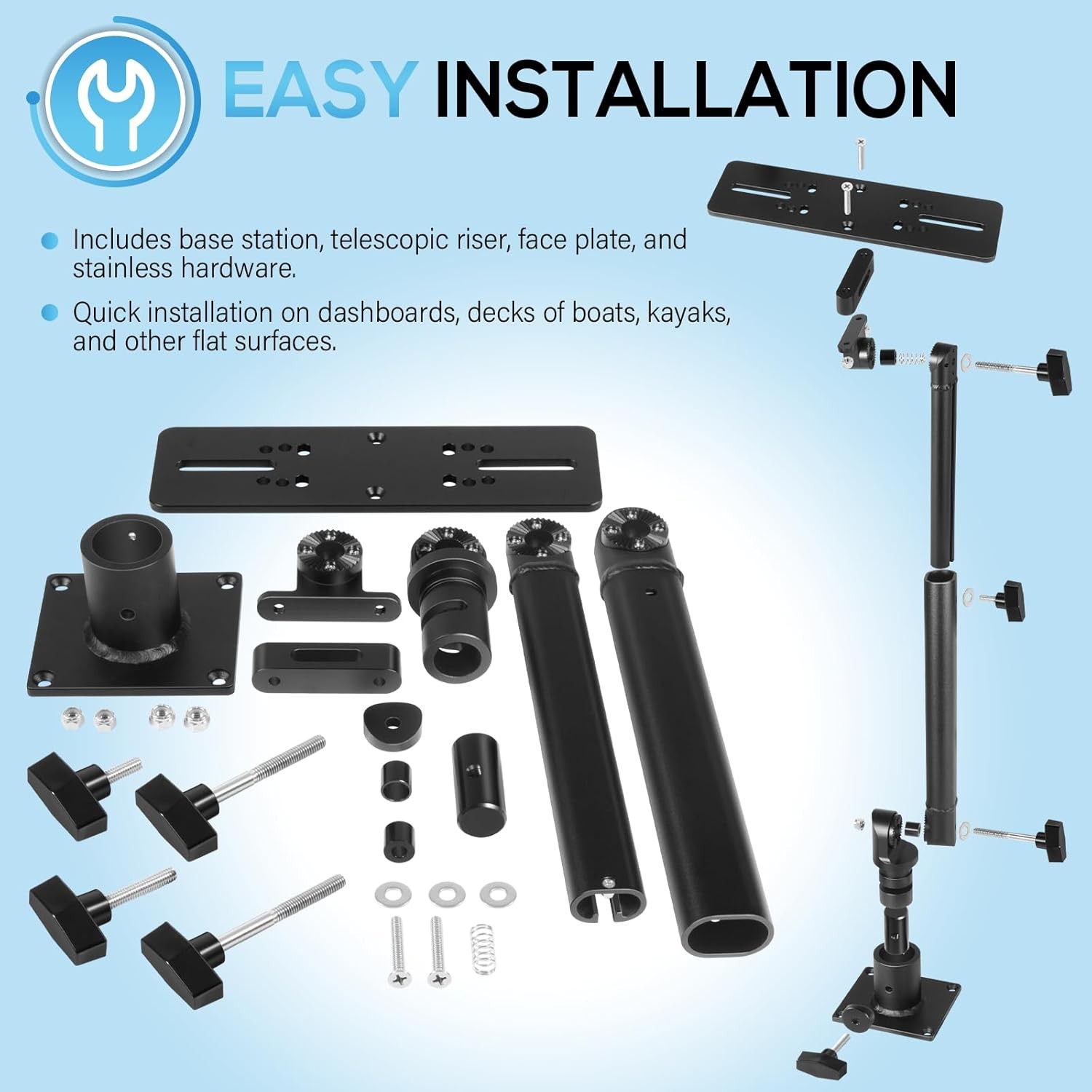 Marine Electronic Monitor Mount 350° 18–24 In for Garmin, Lowrance, Humminbird
