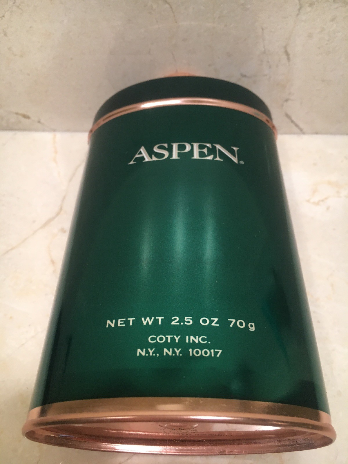 ASPEN Talc by Coty for Men 2.5 oz New No Box-Beautiful Tin