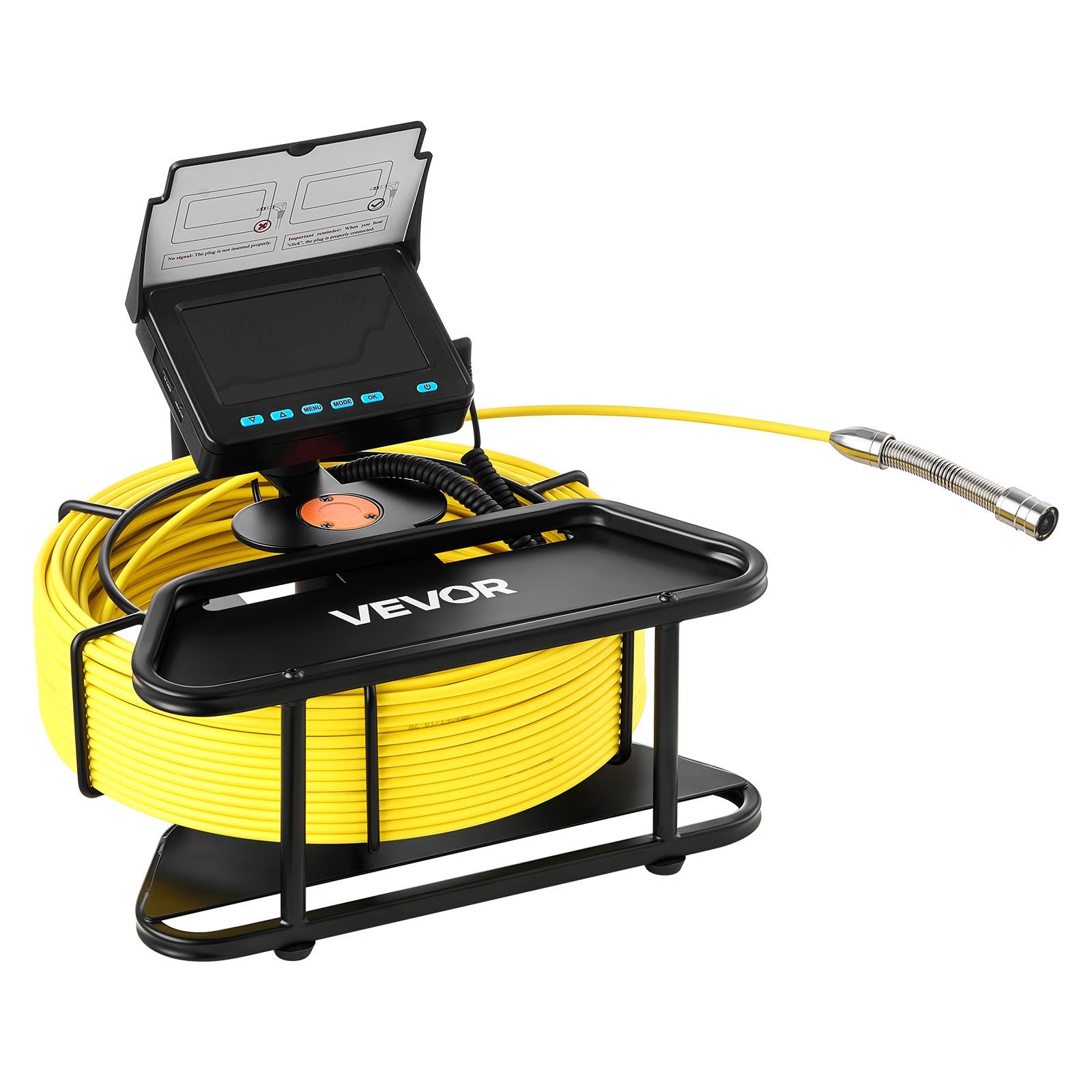 VEVOR Sewer Camera 98ft 4.3-inch Drain Inspection Camera IP68 Waterproof 6 LEDS