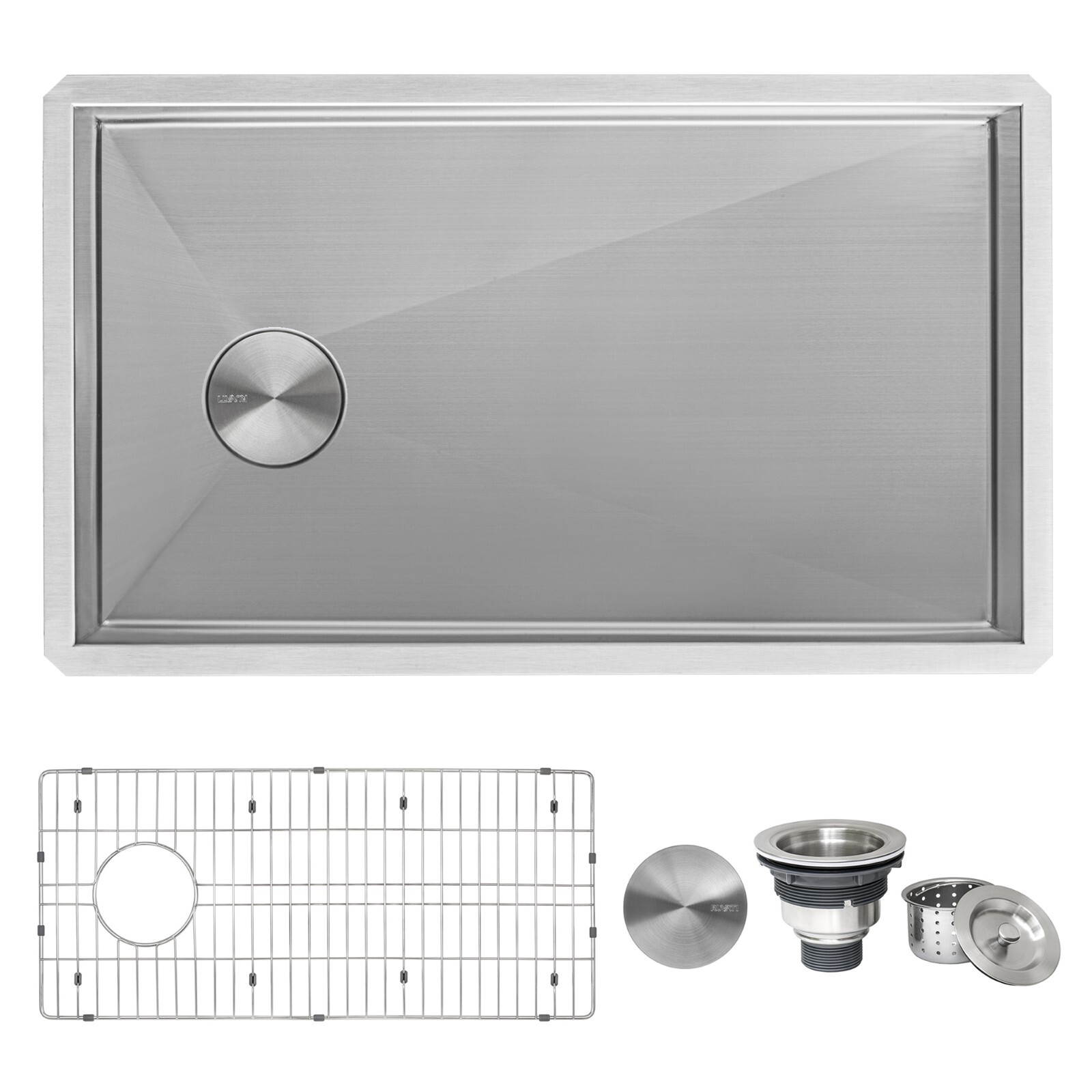 Ruvati 32-inch Slope Bottom Offset Drain Reversible 16Gauge Kitchen Sink-RVH7490