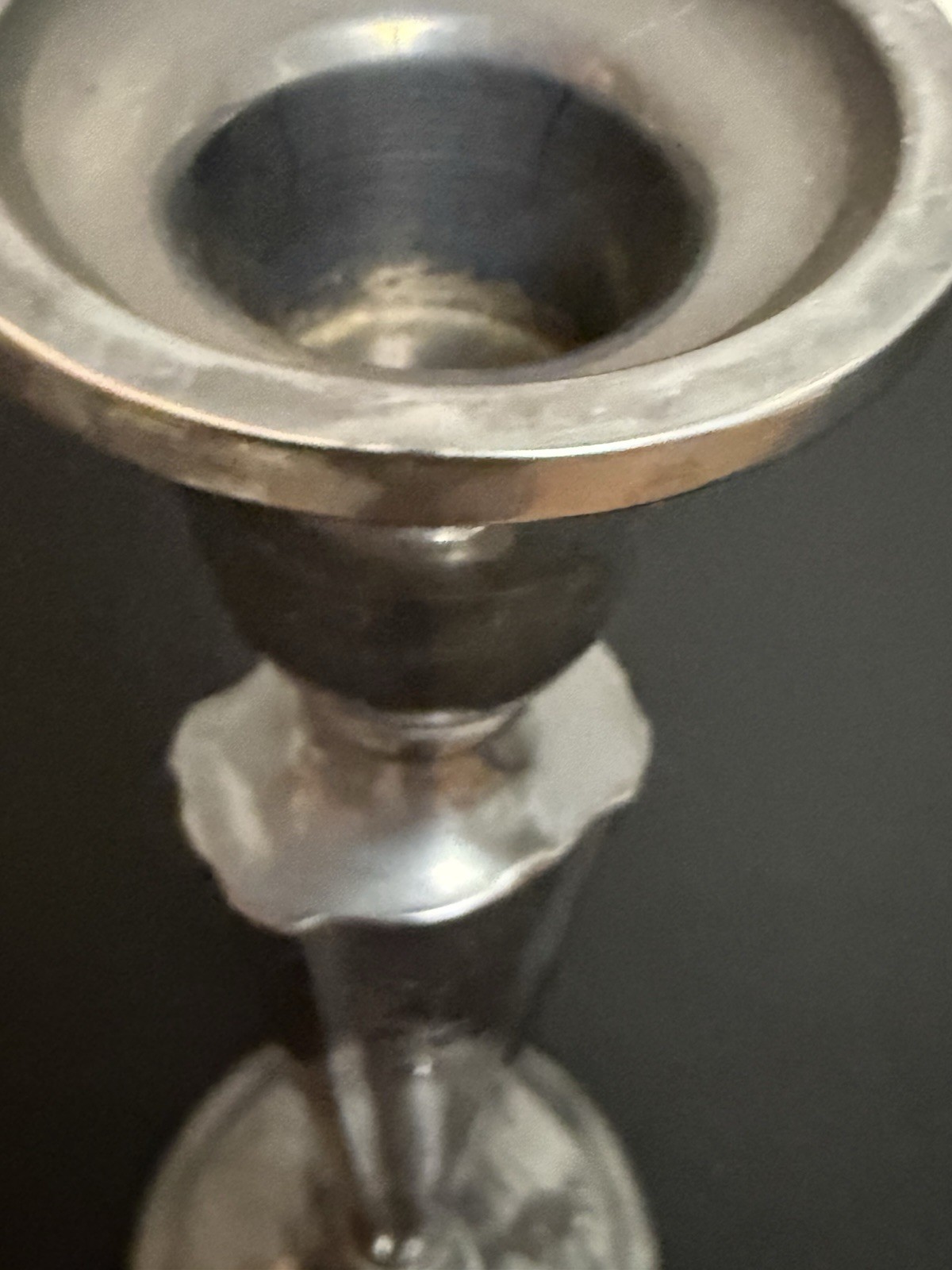 Vintage Sterling Silver Cemented Reinforced Candlestick Monogrammed