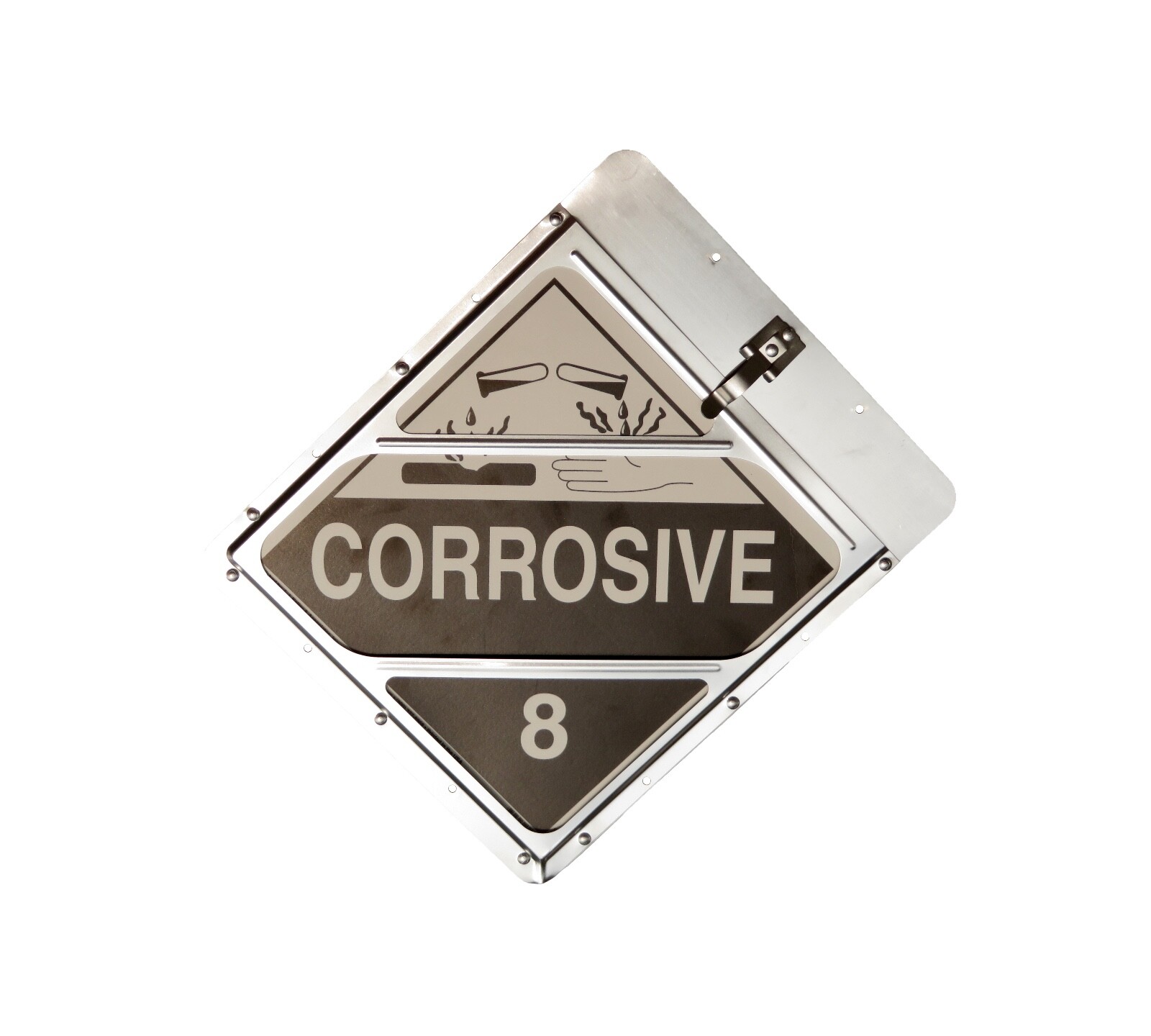 Road Superior Truck Parts Pair of White Aluminum DOT Tagboard Placard Holders