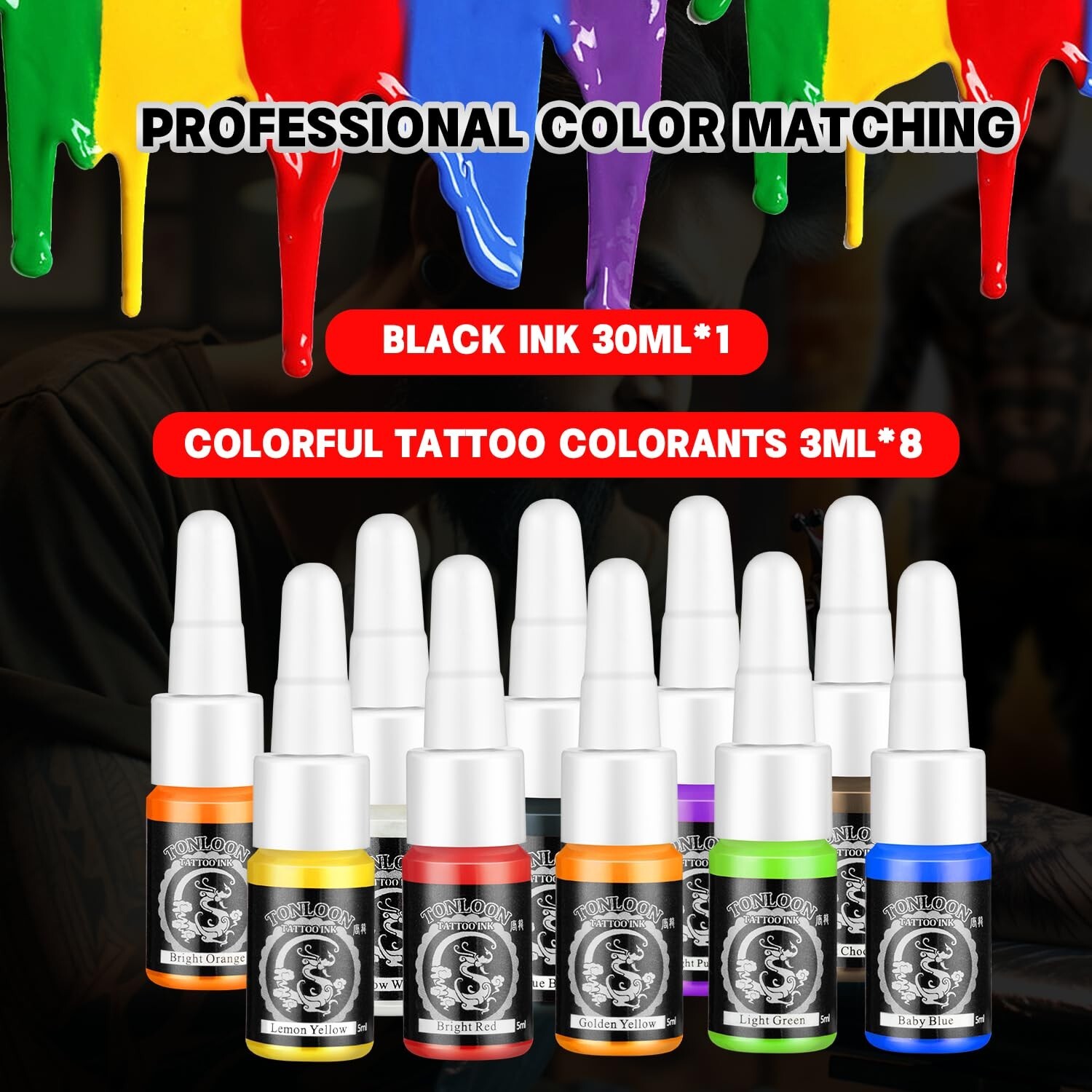 YILONG S4 Wireless Tattoo Pen Machine Kit 1200mAh Power Supply 20PCS Needles