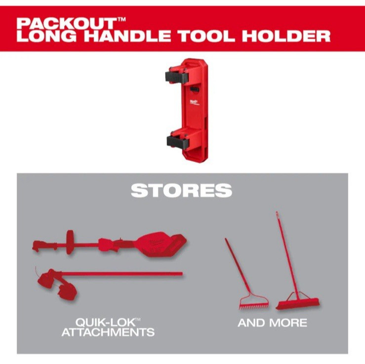 Milwaukee 48-22-8348 PACKOUT Long Handle Wall Mounted Tool Holder