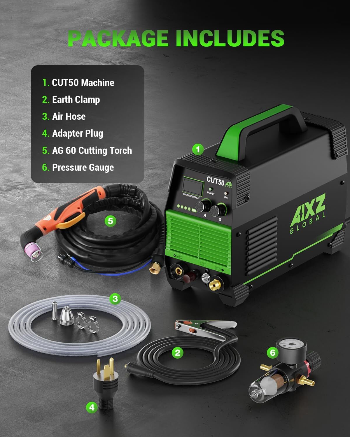 Portable 50Amp HF Pilot Arc Plasma Cutter IGBT Non-Touch,110V/220V Plasma Cutter