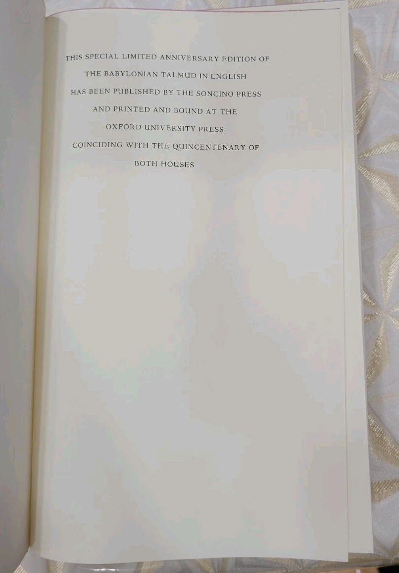 COMPLETE ***NEW*** Soncino Babylonian Talmud 18 Vol Set ENGLISH