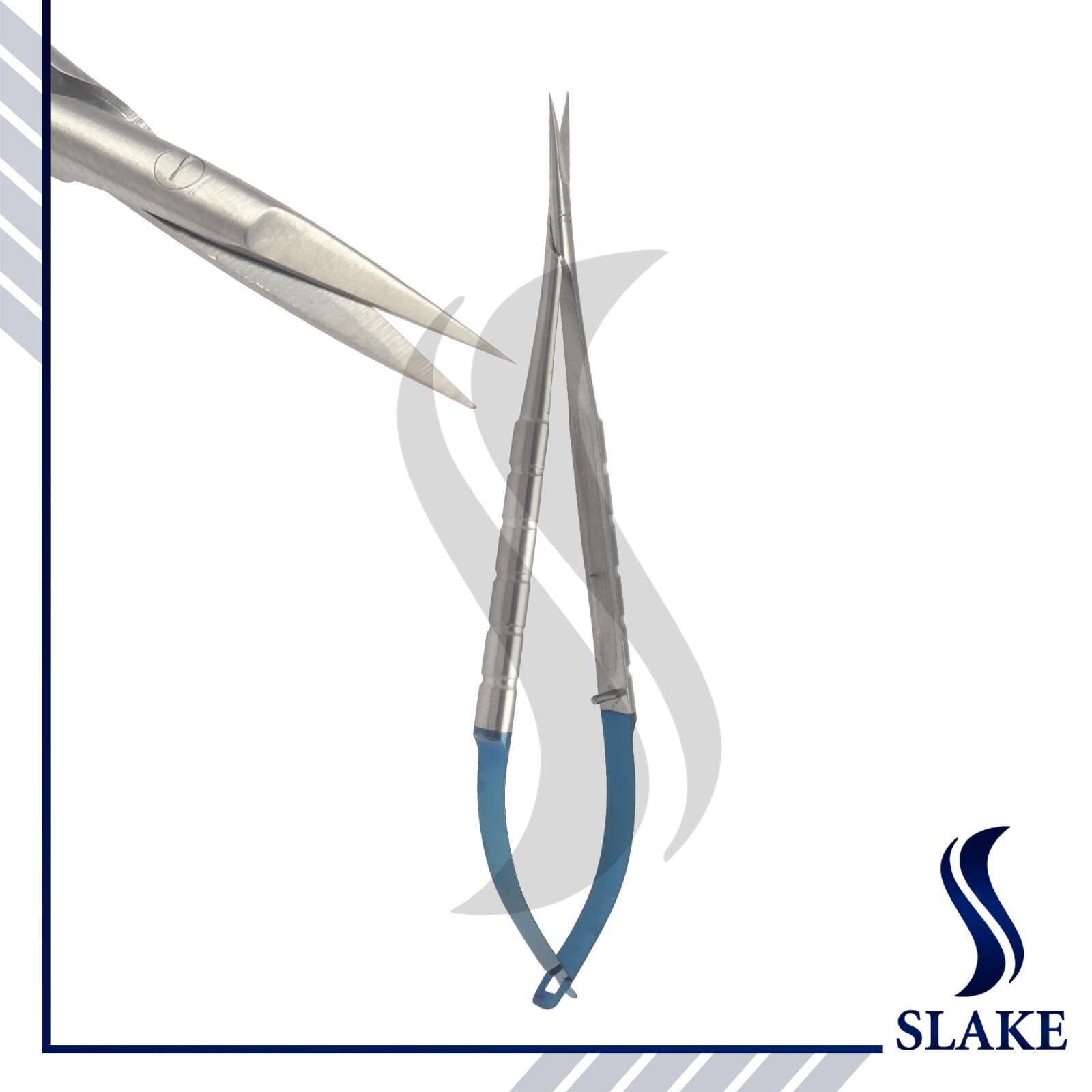 3 CASTROVIEJO Scissors Needle Holder Curved TC Forceps Dental Eye Set KIT Blue