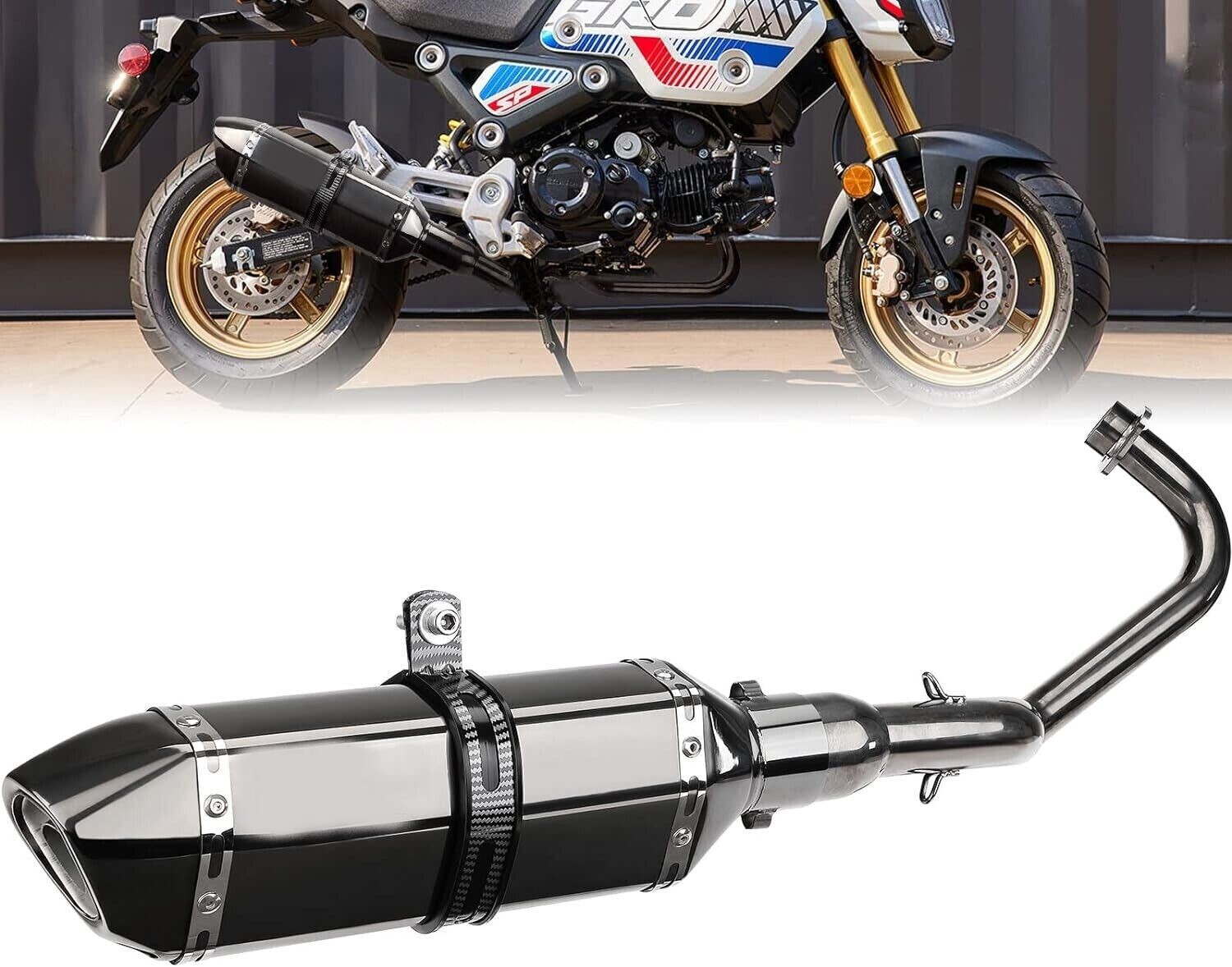 2014-2026 For Honda Grom MSX125 / ABS Full Black Exhaust System Headers Muffler