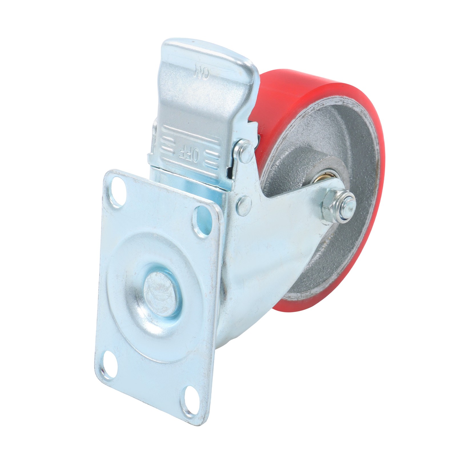 4 Pack 4 Inch Polyurethane Heavy Duty Swivel Caster Wheels With Brake Galvanized