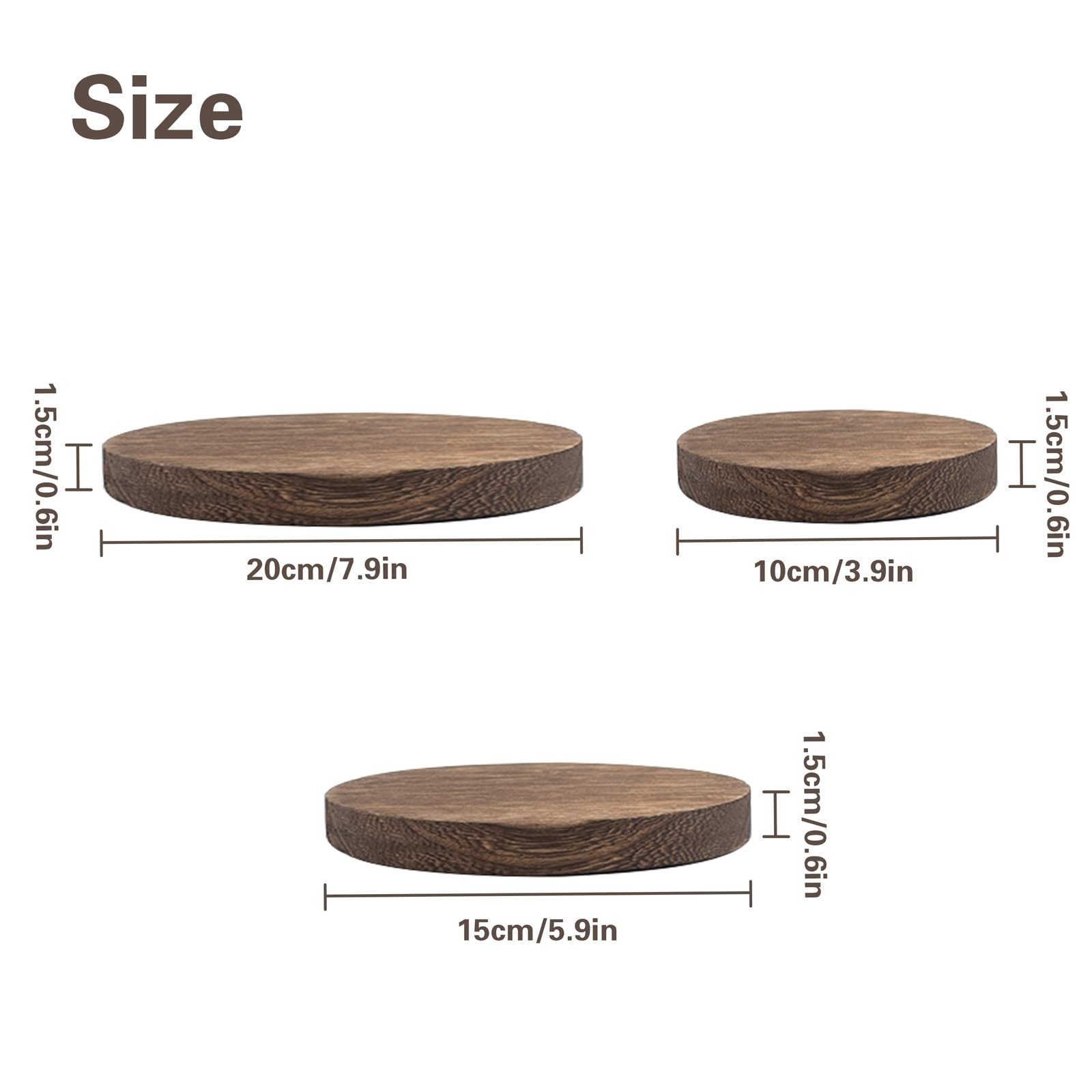 3 PCS Wooden Display Riser for Display Wood Risers for Decor and Organizer Ro...