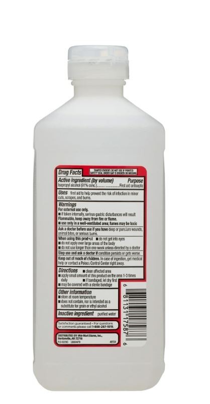 (4 Pack ) Antiseptic 91% Isopropyl Rubbing Alcohol Antibacterial 16 Oz