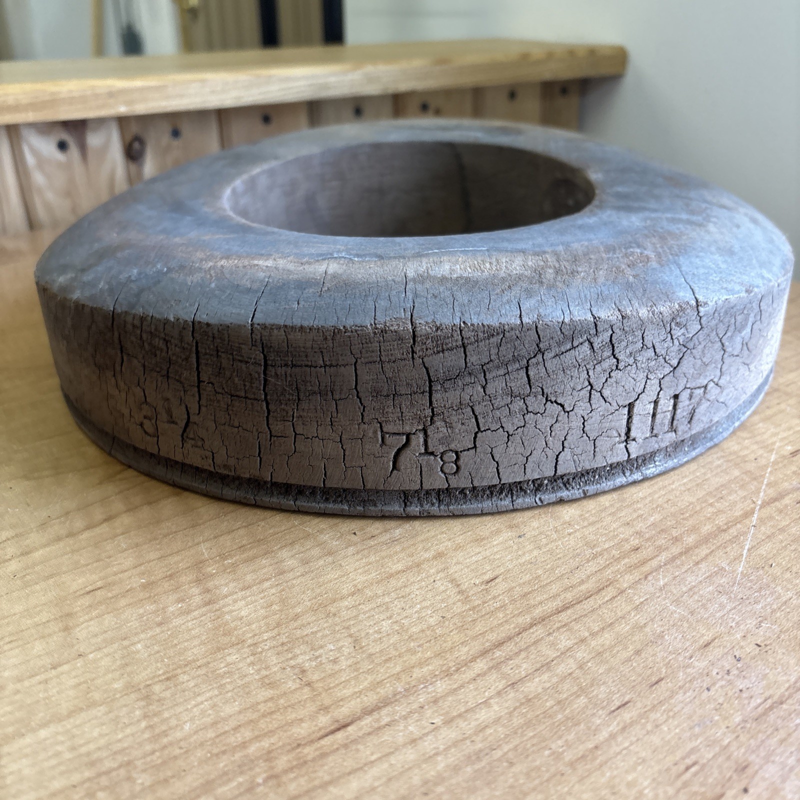 Antique Wooden Block Hat Brim Mold Millinery Form 7 1/8 🔥🔥🔥