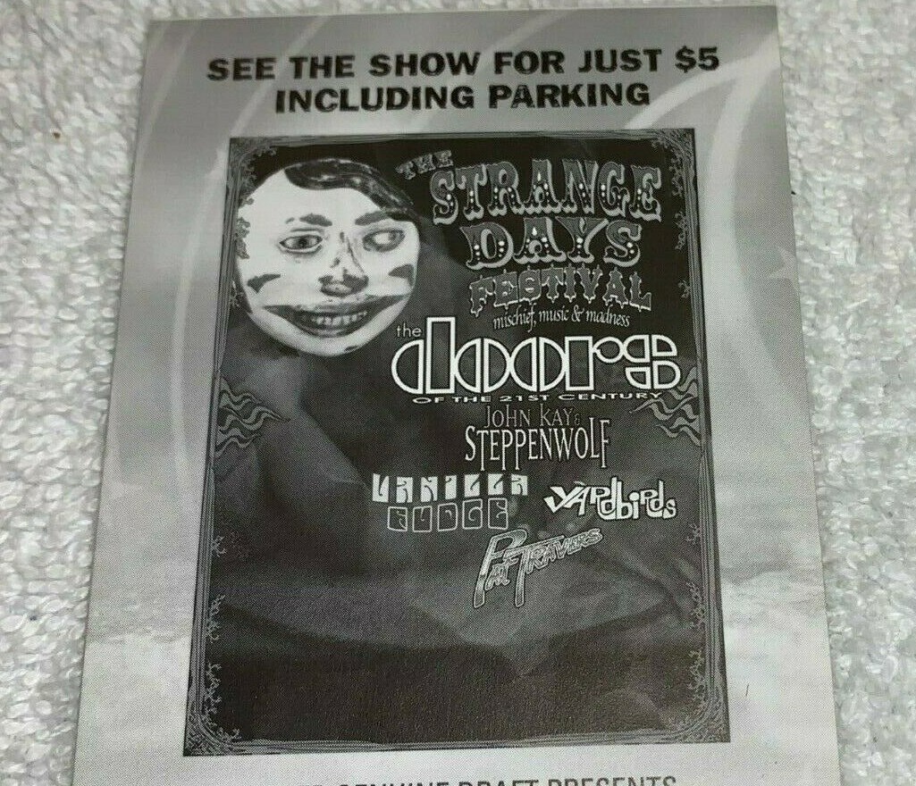 THE DOORS STEPPENWOLF YARDBIRDS PAT TRAVERS UNUSED CONCERT TICKET STRANGE