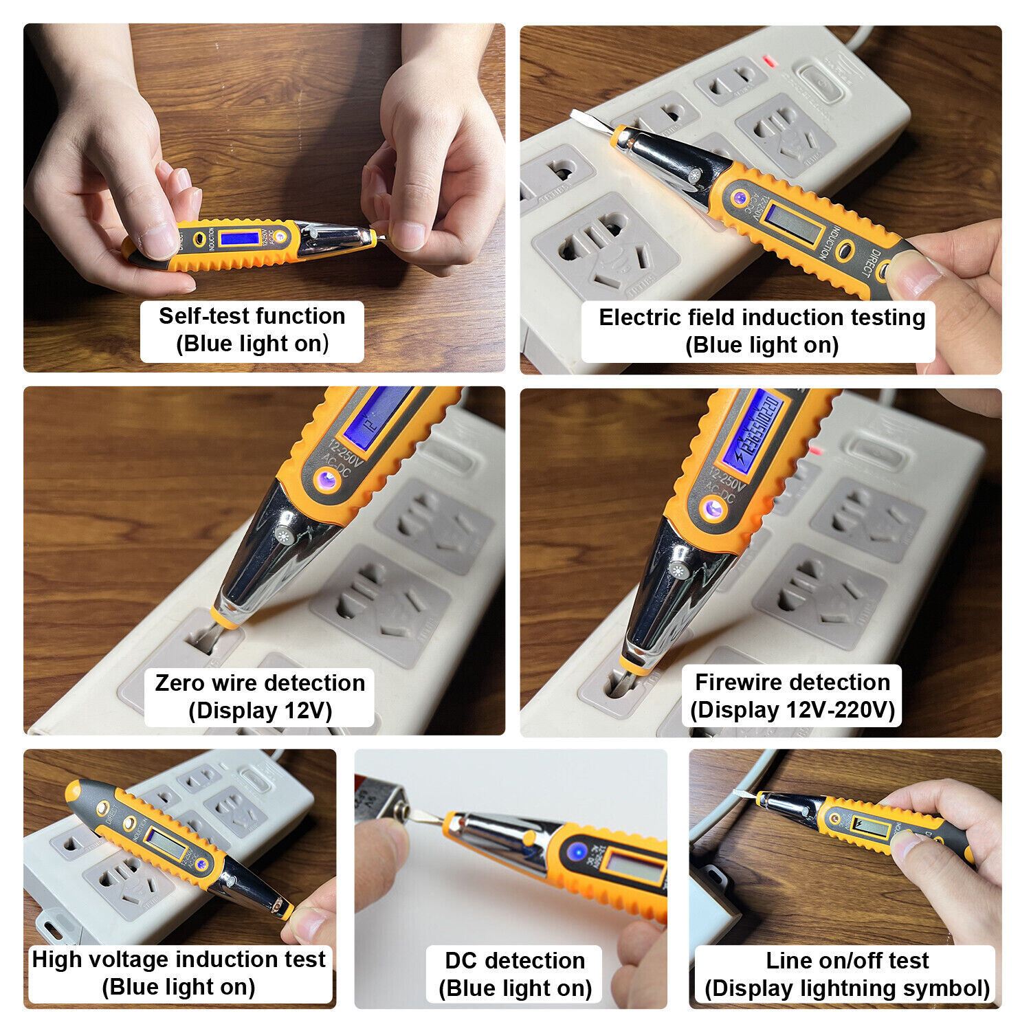 Voltage Electric Tester Volt Detector Test Pen AC DC Non-Contact Sensor 12-1000V