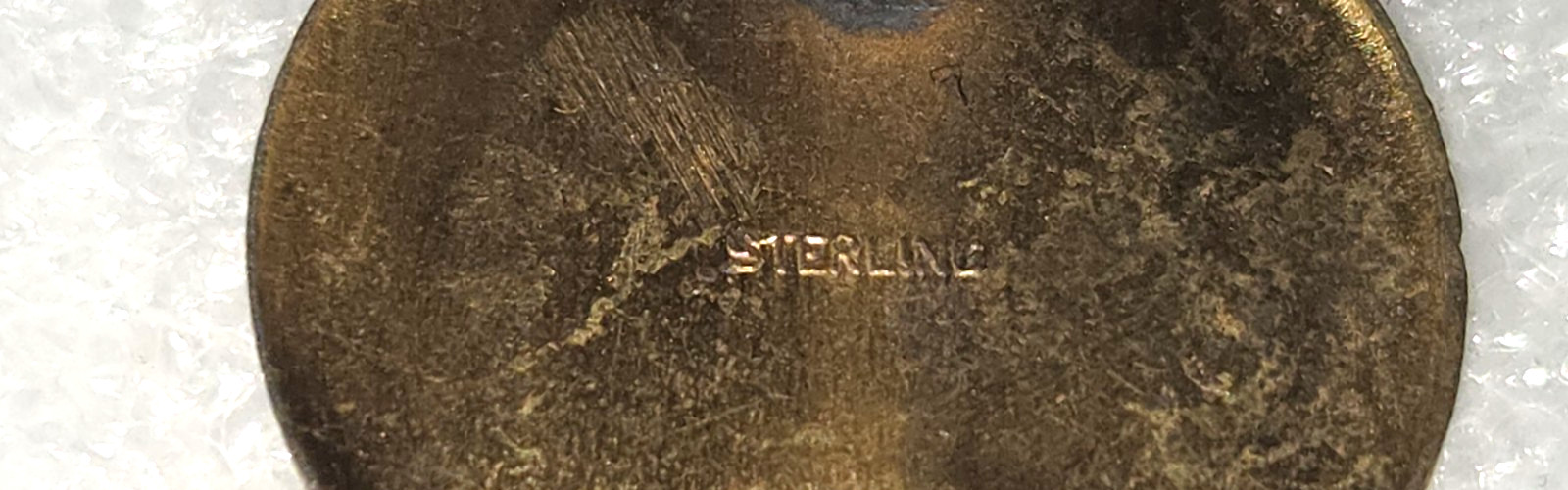 WWII US Navy E For Production Award Pin Sterling Blue Enamel