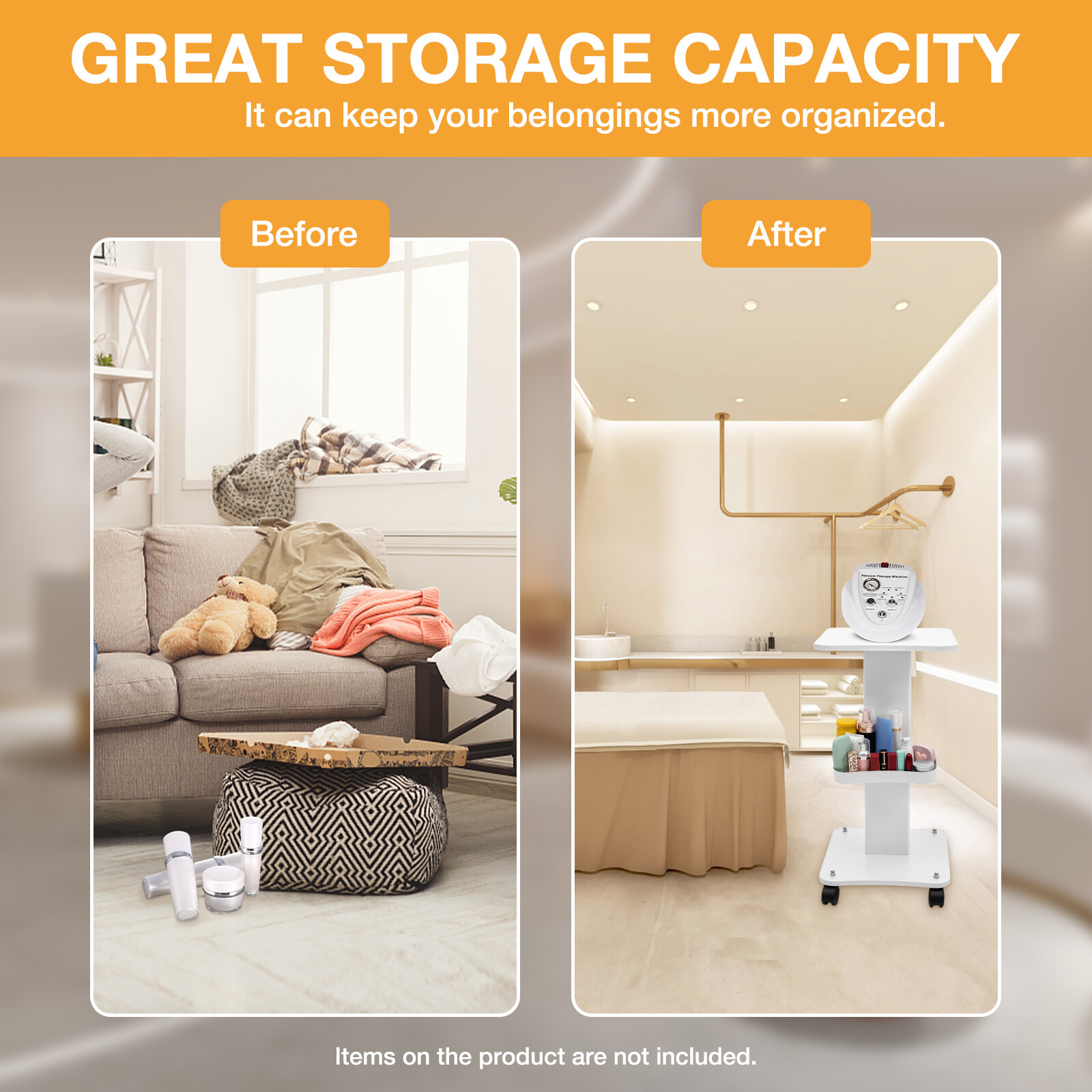 Organizer Stand Rolling Trolley Cart SPA Beauty Salon Storage Equipment Machine