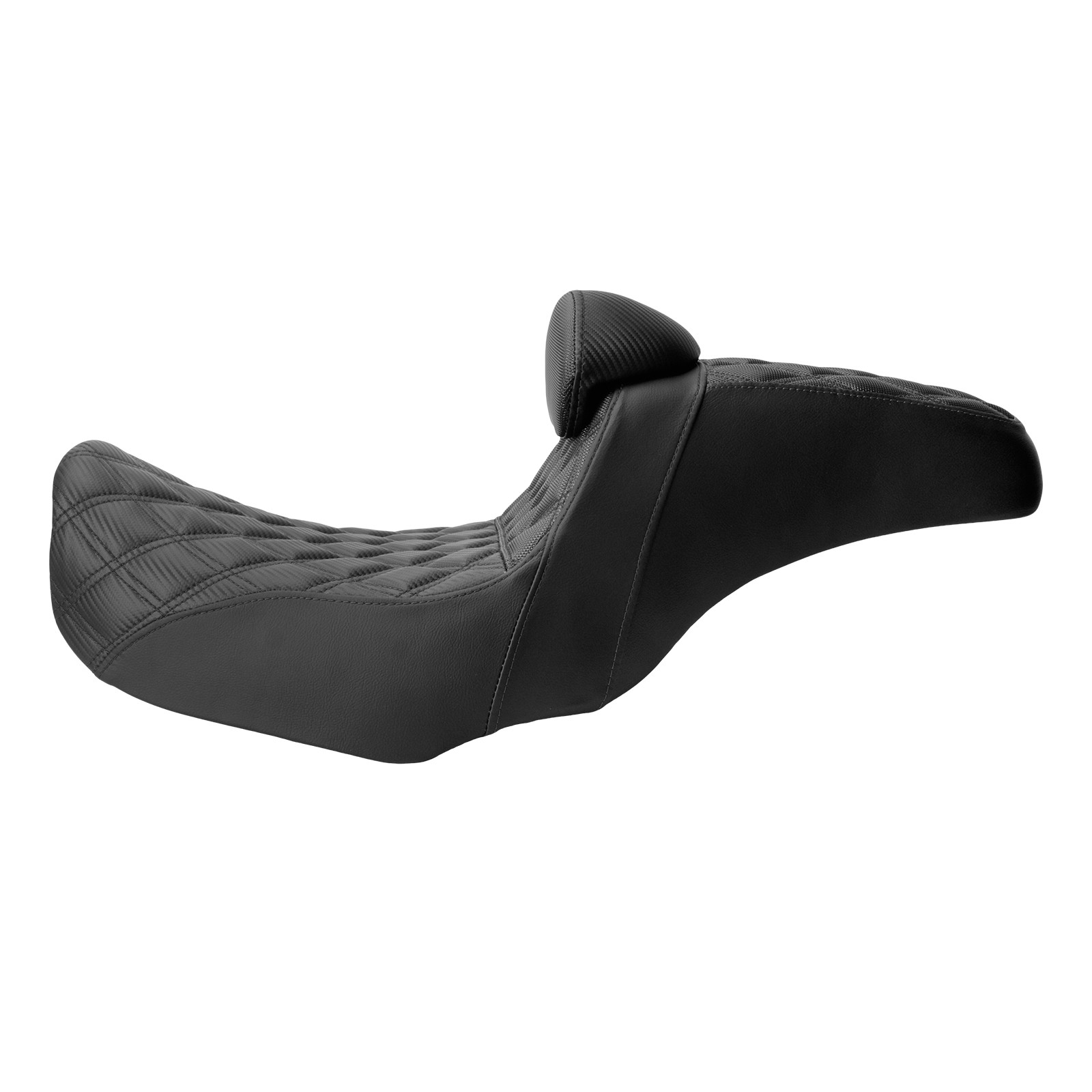 Black Stitching Seat W/ Driver Backrest Fit For Harley Dyna Super Glide 2006-17