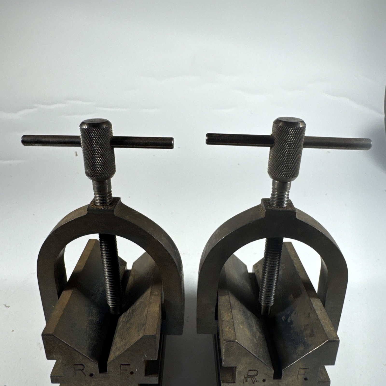 R.F. 1979 Precision V-block and clamp set Heavy Bronze 2.9 Pounds Each