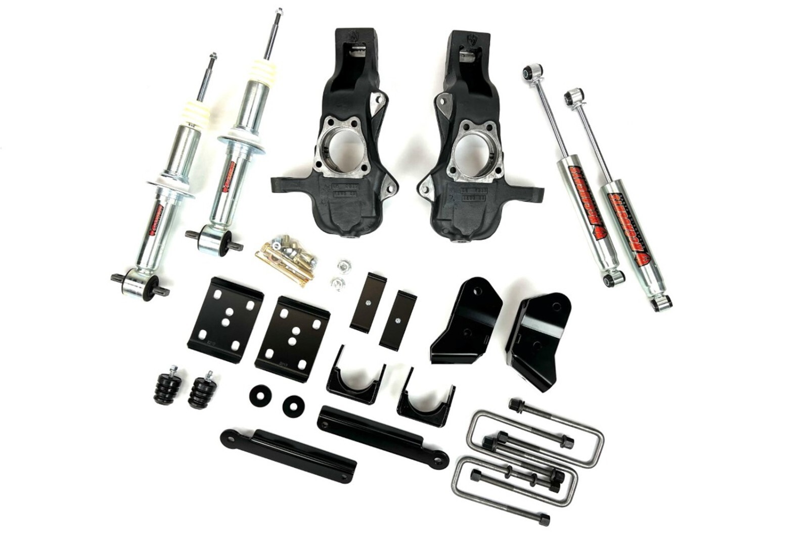 McGaughys 2.5"/4" Drop Silverado 2019-2025 1500 Complete Lowering Kit w/ Shocks