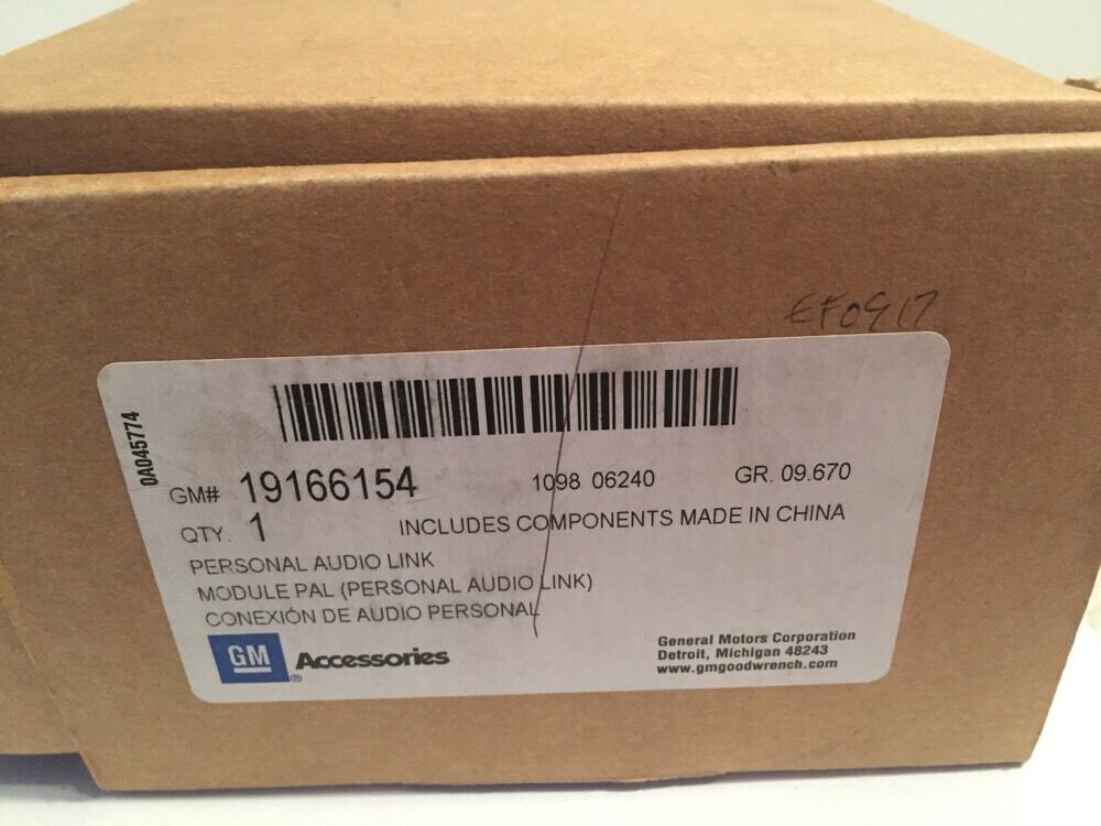 Personal Audio Link - iPod Interface GM part # 19166154