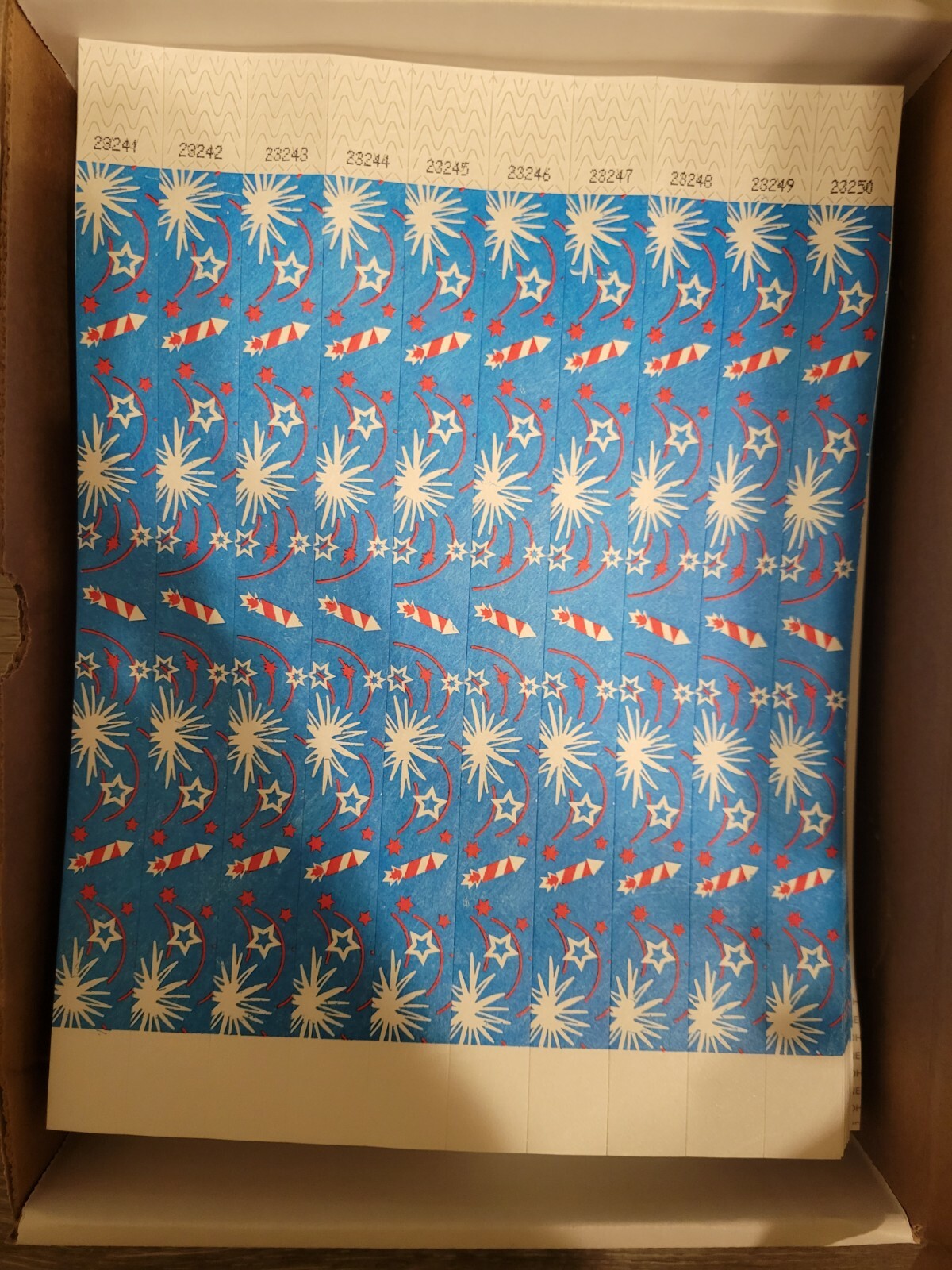 200  3/4" PATRIOTIC TYVEK WRISTBANDS,  4TH OF JULY WRISTBANDS, PAPER WRISTBANDS