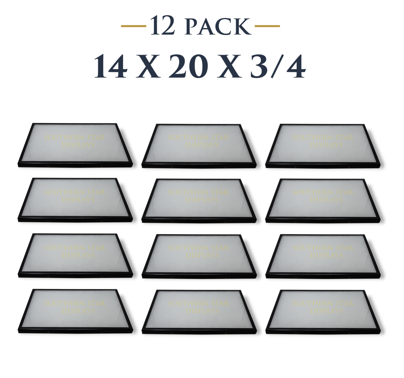 12 Pack of 14 x 20 x3/4 Riker Cases Boxes for Collectibles Arrowheads Jewelry