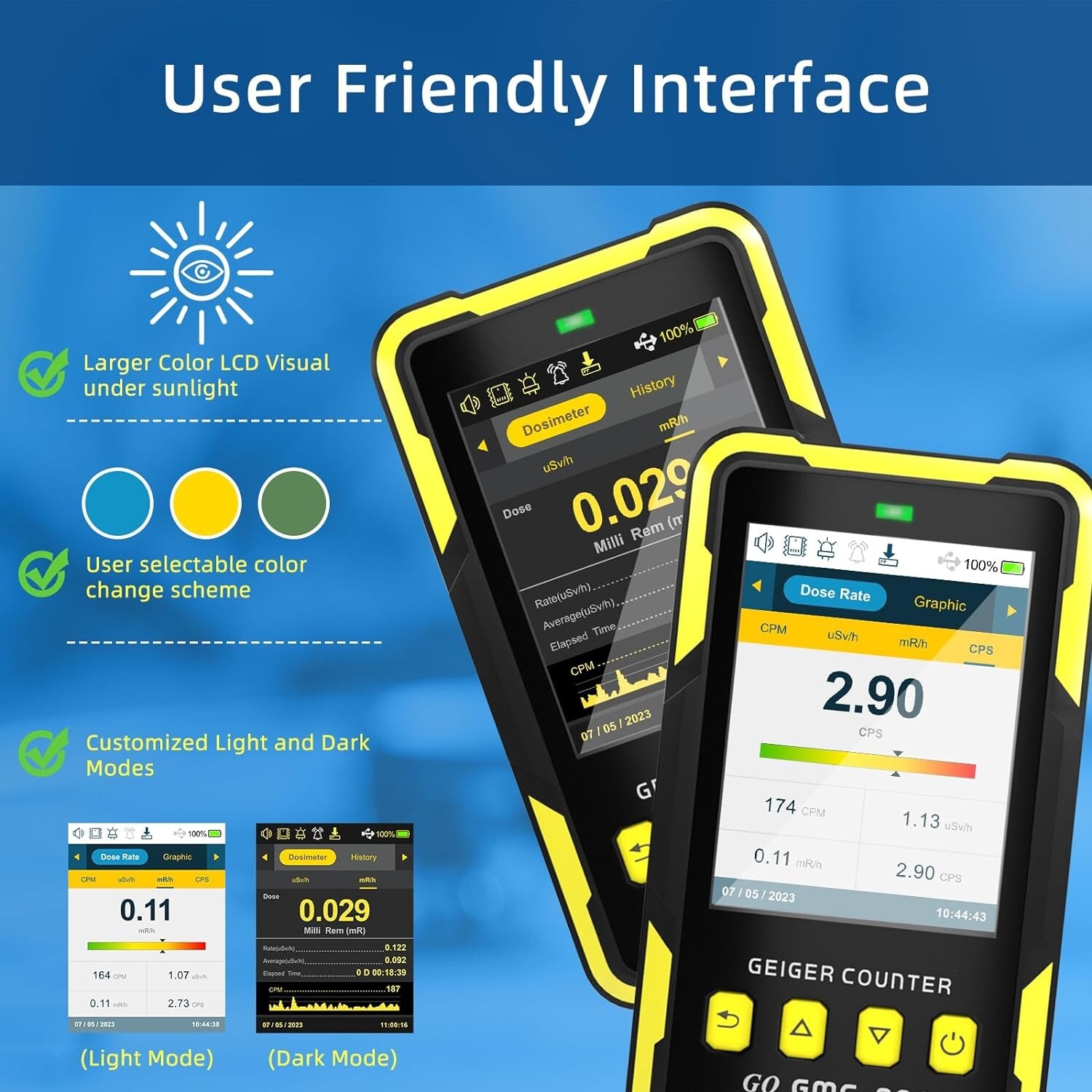 GQ GMC-800 Nuclear Radiation Detector USA Design Product US National Standard