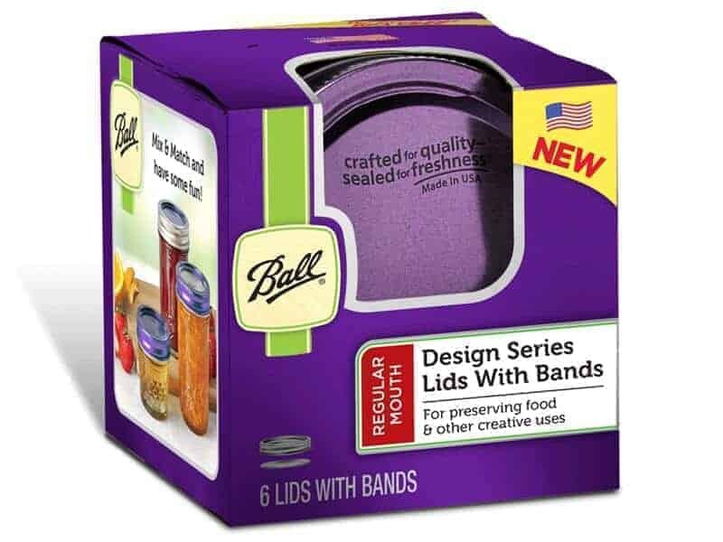 Purple Ball Design Series 6 Lids With Bands Regular Mouth