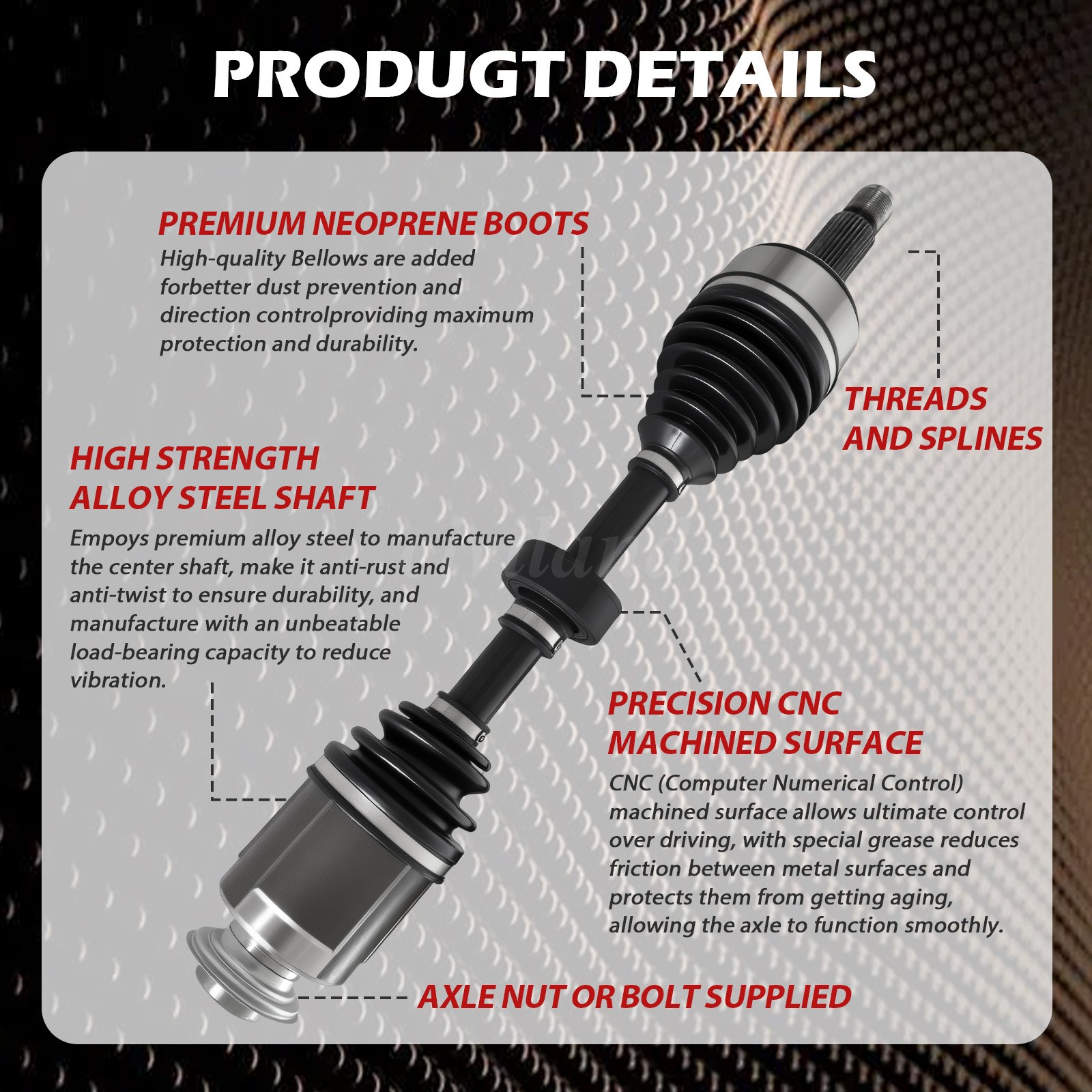 Front Passenger Side CV Axle Shaft Assembly for 2008-2014 Honda Accord 4 Cyl A.T