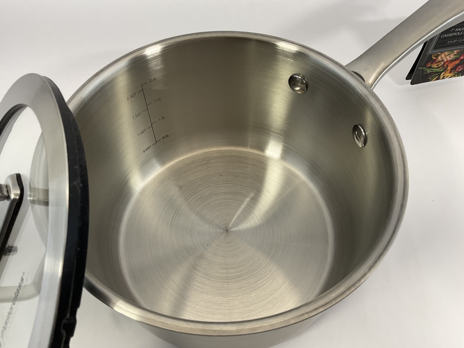 Masterclass Cookware Stainless Steel 2.5-qt 7" Saucepan Dented New