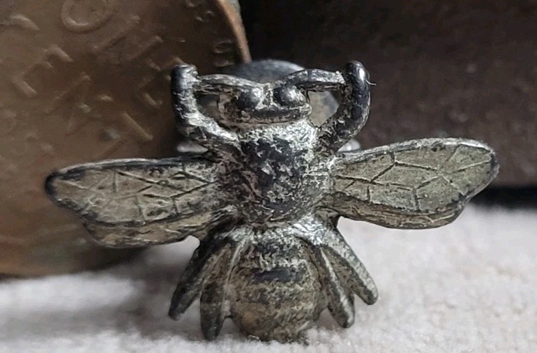 Vintage Metal Collar Shirt Stud INSECT BEE FLY jewelry