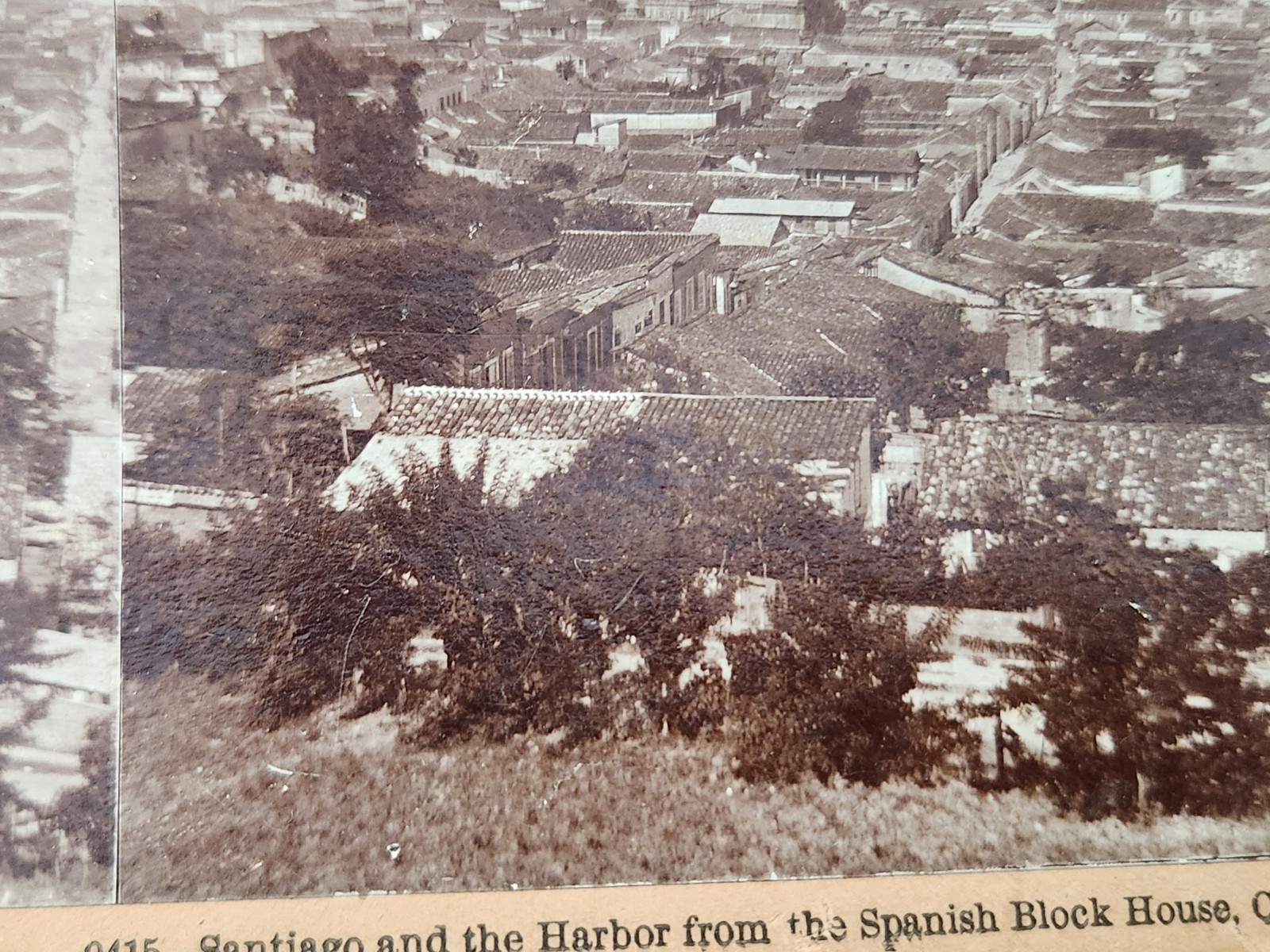 Vtg 1898 Keystone Stereoview Santiago Cuba Harbor Spanish Block House #9415