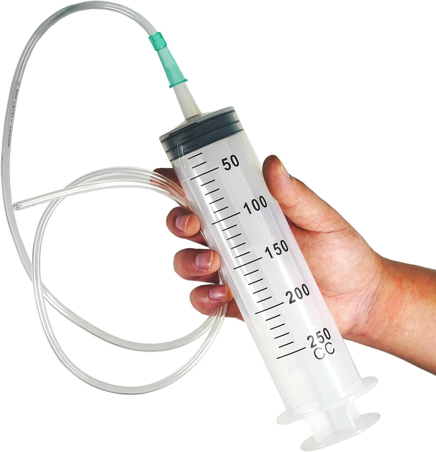 200ml 200cc Large Measurement Syringe with 40 inch Plastic Tubing Hoses, for...