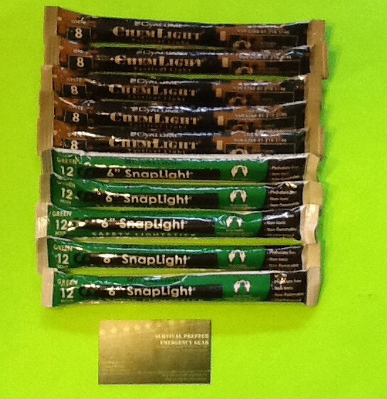 Lot 10 Cyalume White 8 Hour/Green 12 Hour Lightsticks Emergency Survival Prepper