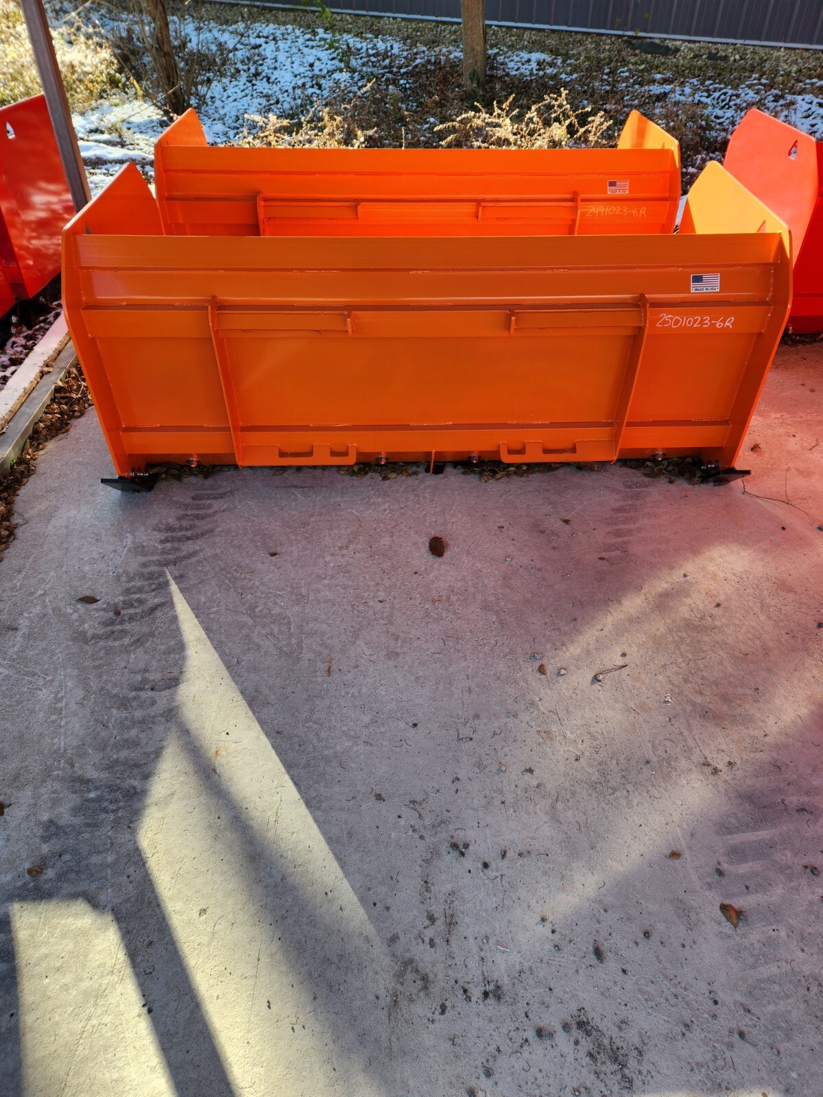 Snow Pusher Box Skid steer Plow Box CAT Case FREIGHT $200 fee distance upgrade
