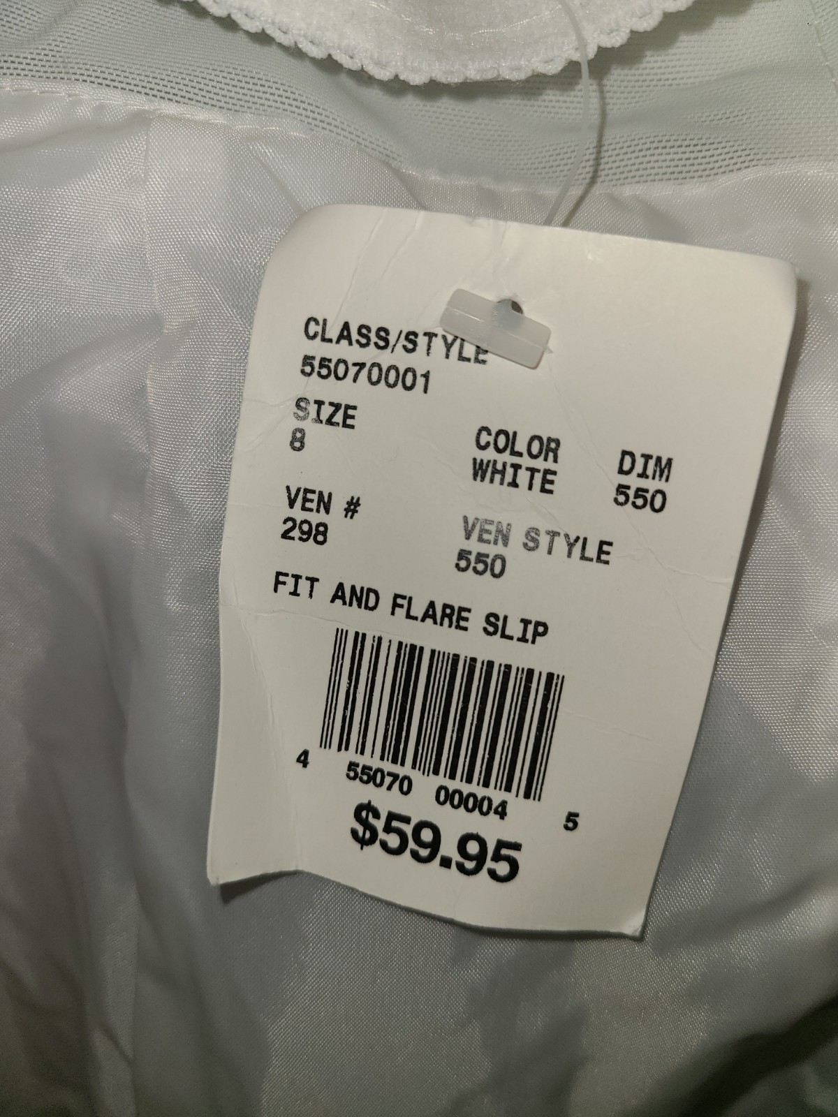 NWT Davids Bridal White Fit and Flare Slip Petticoat Size 8 Style 550 Zipper