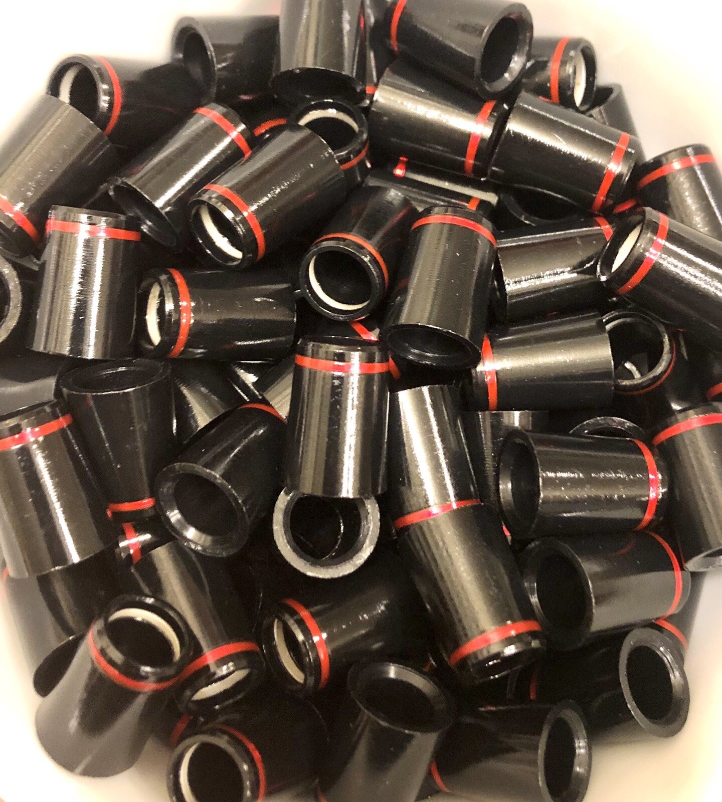 (12) Premium Quality Iron Ferrules Black w/ Red Ring 0.75" - Choose .355 .370