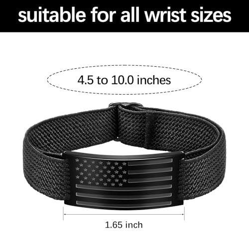 Christian Bible Verse Bracelets for Mens American Flag Style Philippians 4:13