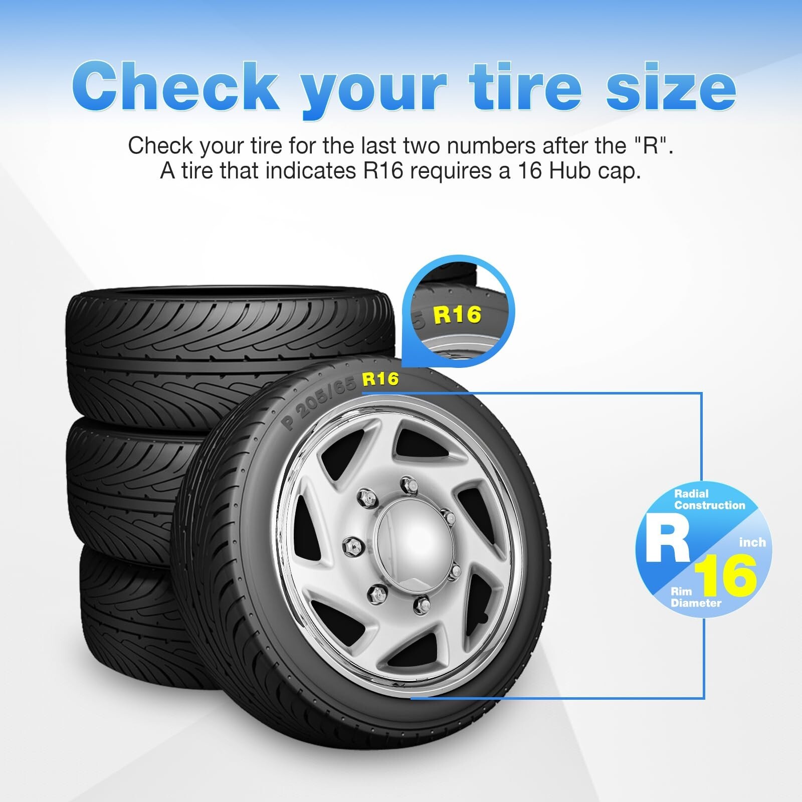 Wheels Hubcaps for 1992-2014 Ford E150 E250 E350 Van; Silver Chrome wheel covers