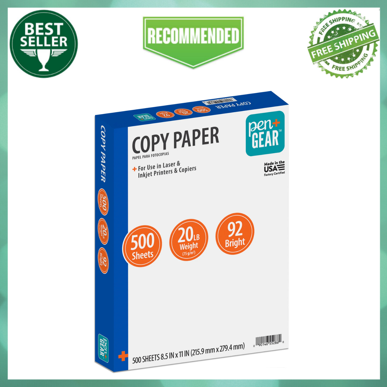 Copy Paper Case Printer Paper White 8.5"x11" Letter Size, One Ream = 500 Sheets