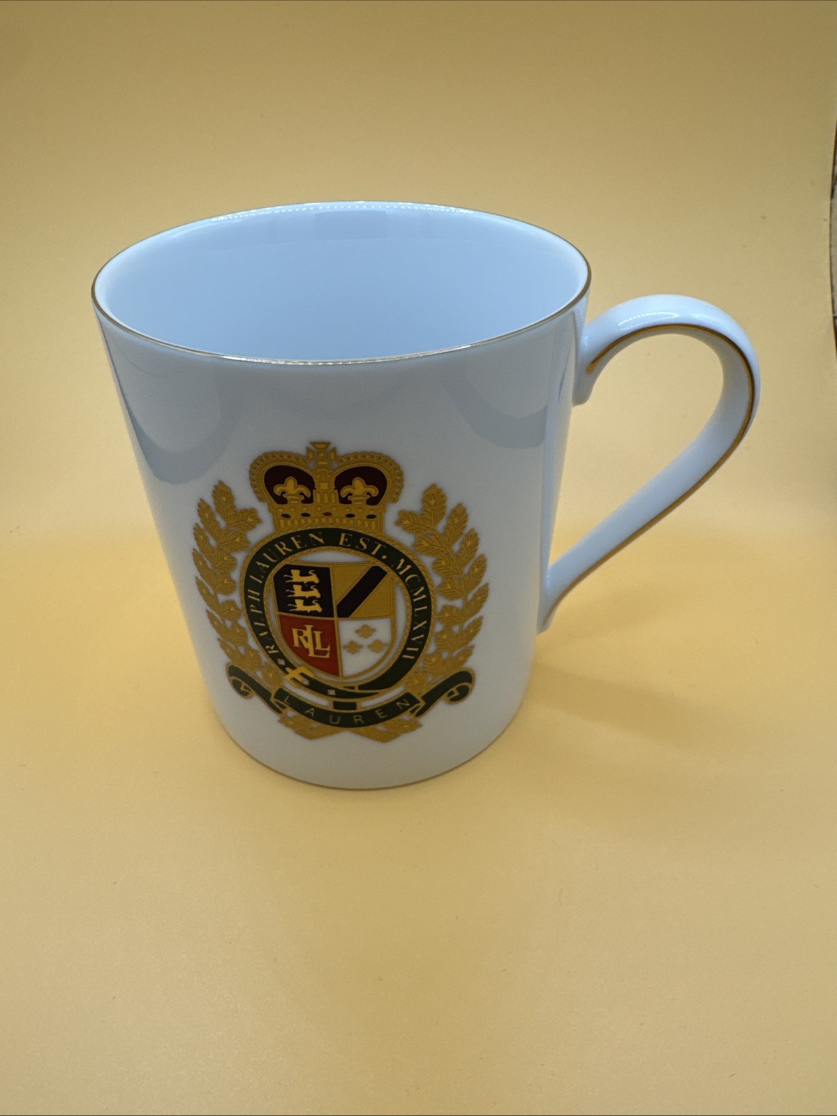 RALPH LAUREN CREST MUG ESTATE CREST BONE CHINA COFFEE CUP