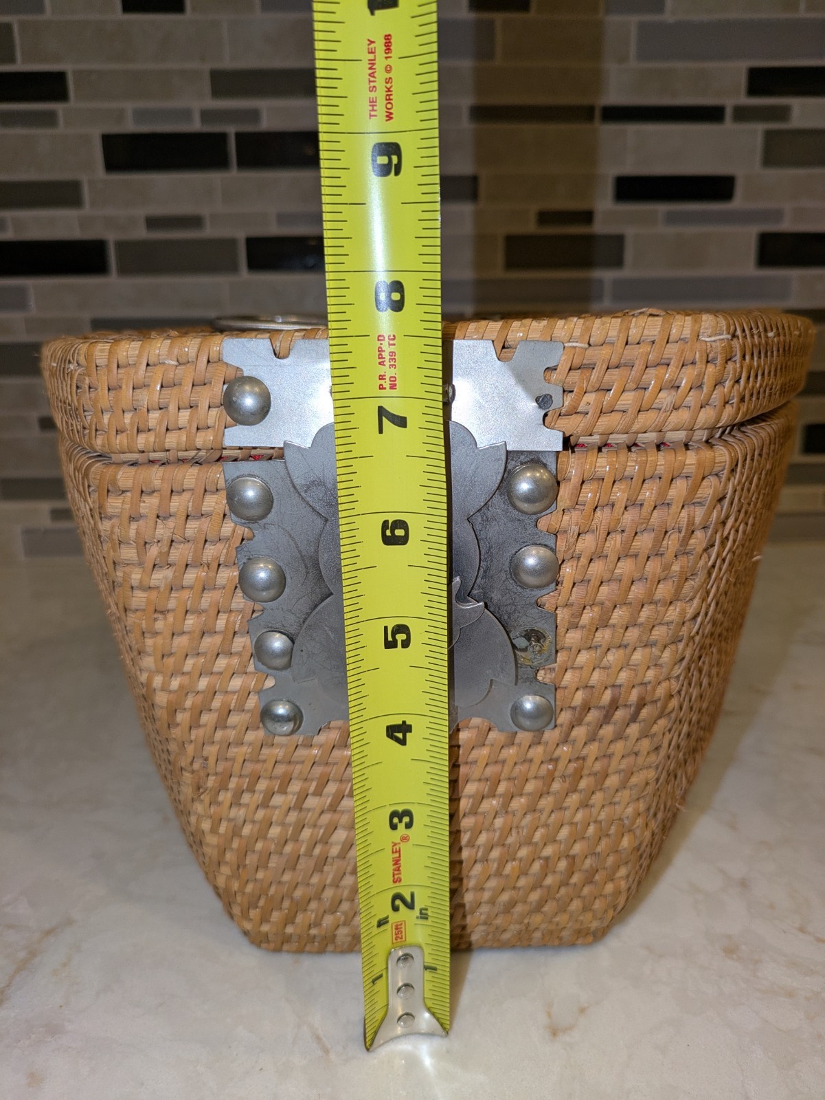 Vintage Chinese Wicker Basket for Tea