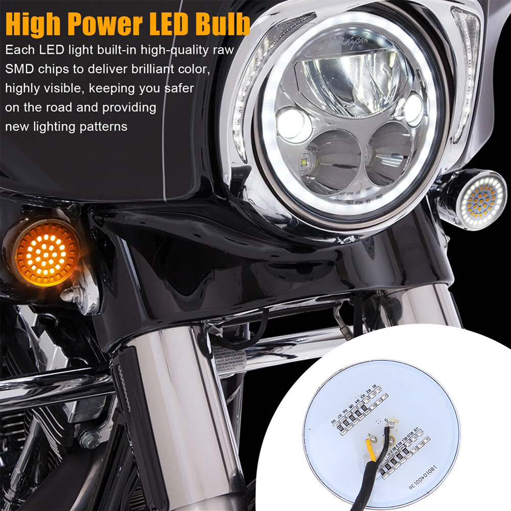 LED Turn Signal Light Smoke Lens For Harley Street Glide Road King Ultra Classic