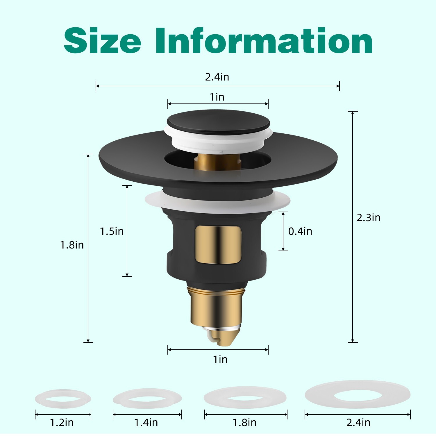 Universal Bathroom Sink Plug Stopper Pop-Up Drain Filter Wash Basin Core Bounce