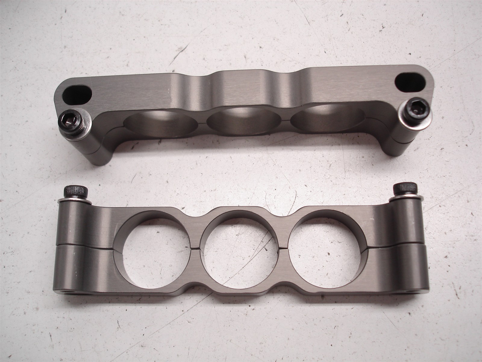 6 NASCAR BILLET ALUMINUM TRIPLE 1" BRAIDED LINE / HARD OIL LINE BRACKETS MOUNTS