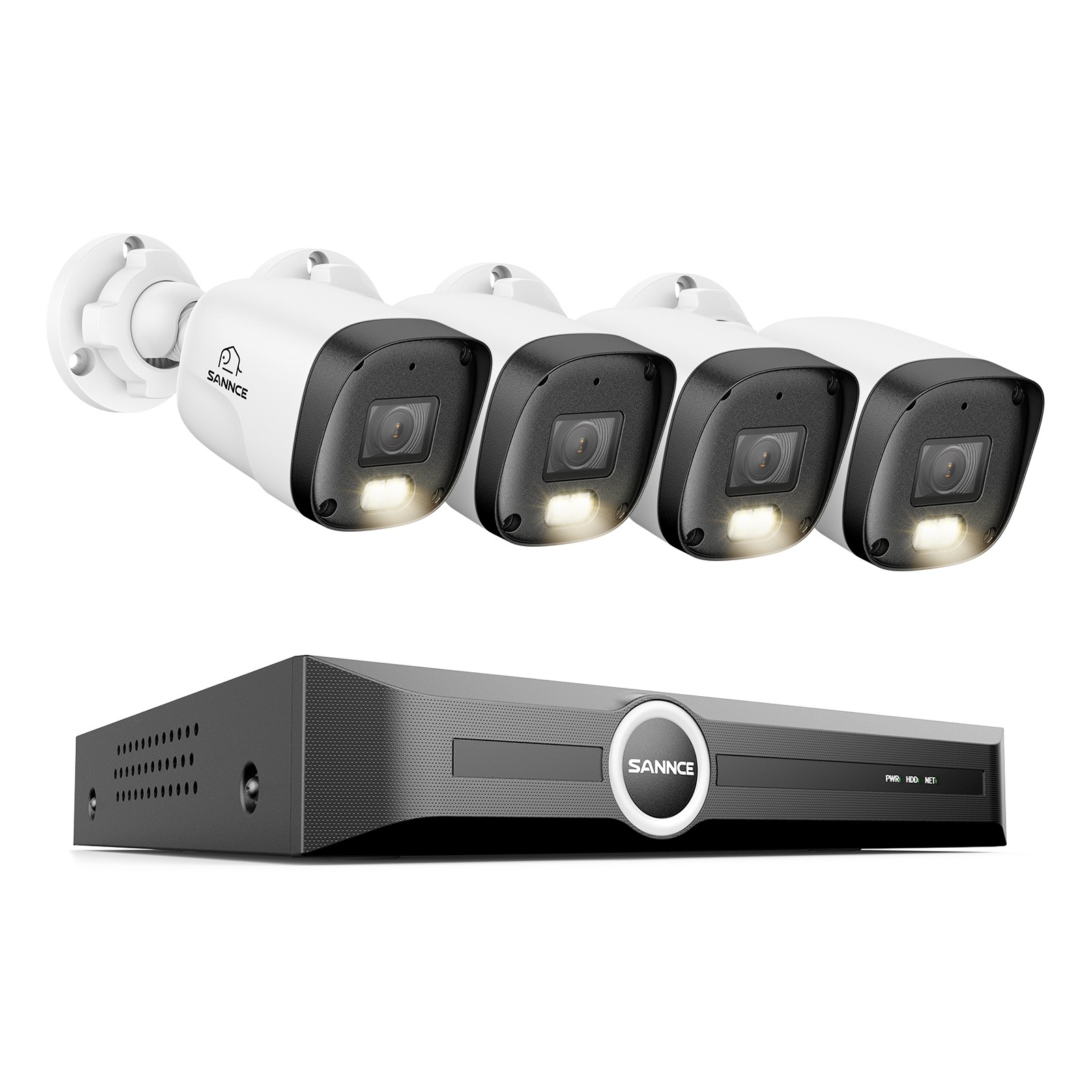 SANNCE 8CH NVR 2K Audio PoE IP Security Camera System Outdoor Color Night Vision