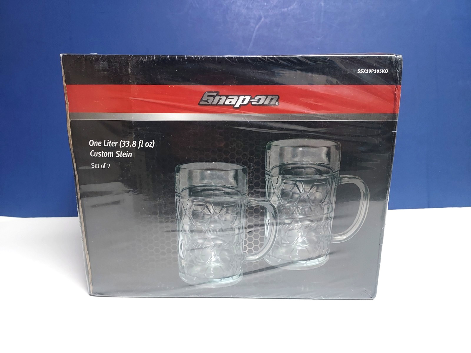 Snap On Tools Custom 1liter Stein Set Of 2 New/Sealed  33.8fl oz. = 1 liter