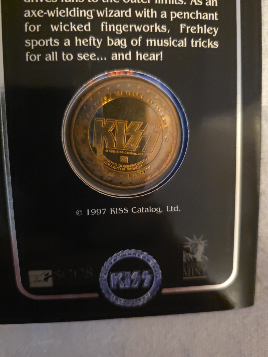 Liberty Mint KISS Ace Frehley Commemorative Bronze Medal 1996-1997